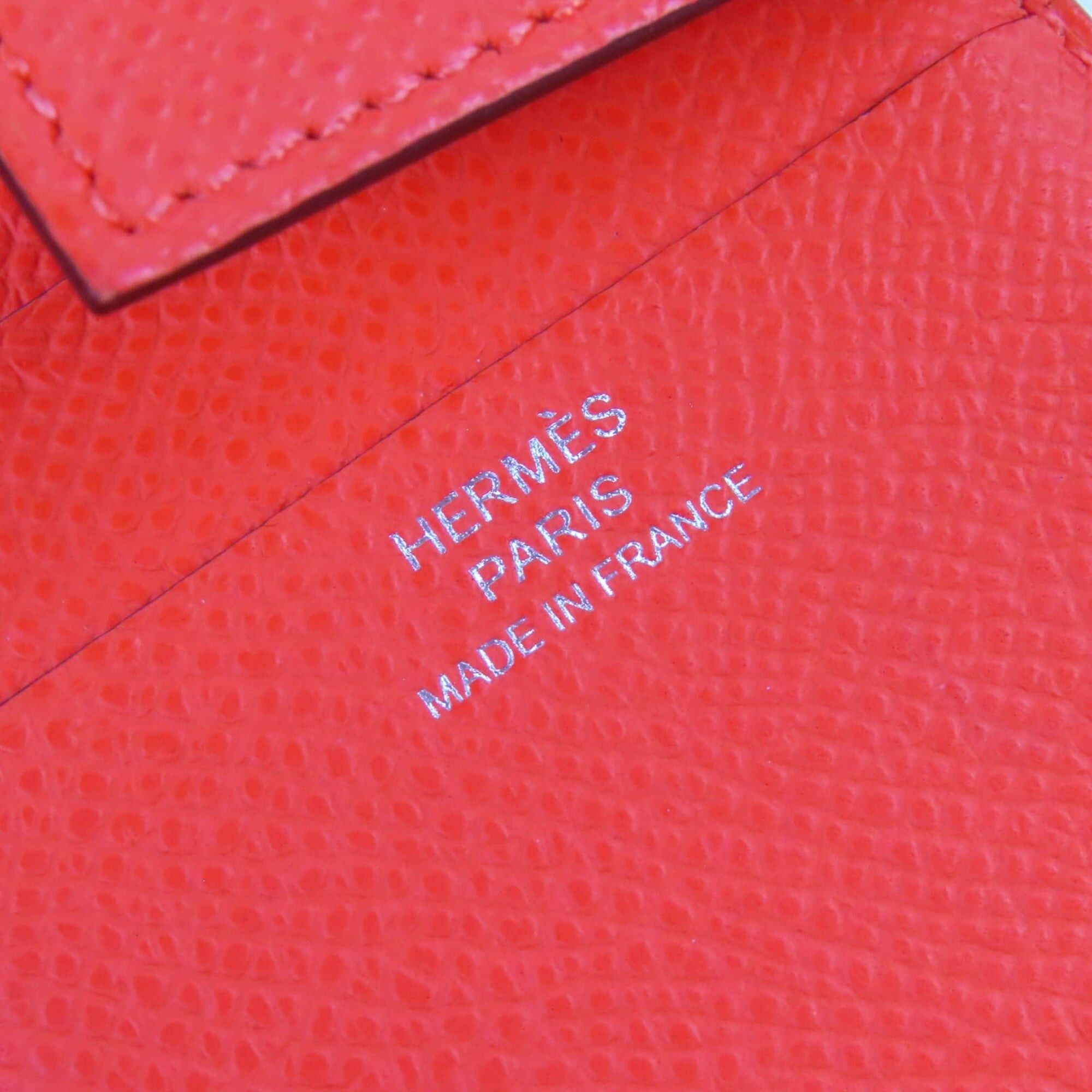 Hermes HERMES H085779CKG0 New H Passant Veau Epsom Orangefield Silver Hardware Compact Bi-fold Wallet W Stamp Box Included Made in France Women's Size ONE SIZE - 10 Thumbnail
