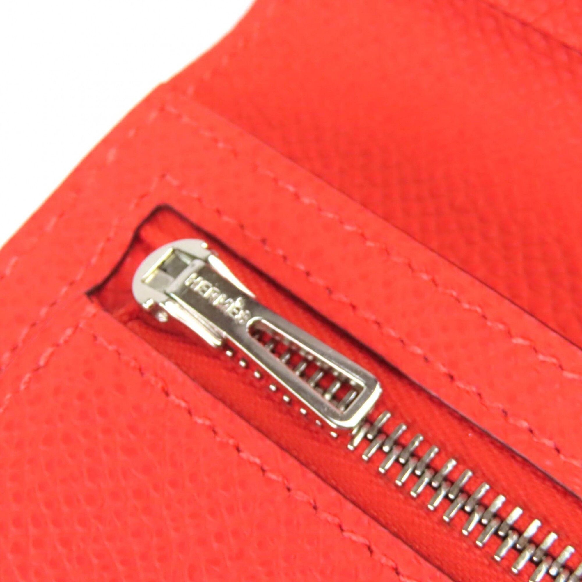 Hermes HERMES H085779CKG0 New H Passant Veau Epsom Orangefield Silver Hardware Compact Bi-fold Wallet W Stamp Box Included Made in France Women's Size ONE SIZE - 9 Thumbnail