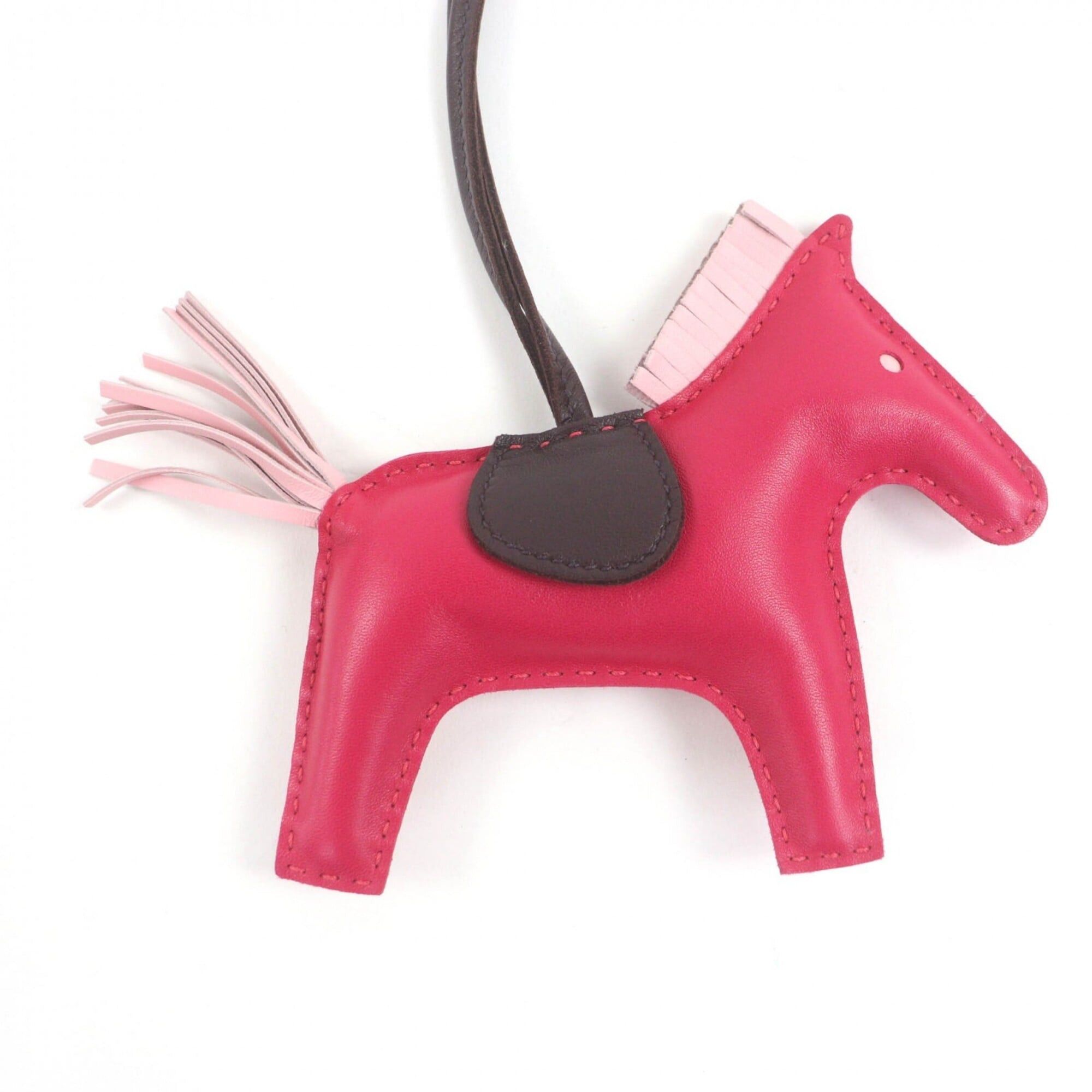 Hermes HERMES Rodeo Charm MM Rouge Sellier Rose Sakura Framboise Agneau Milo Bag Charm, Y Stamp, with Box, Made in France, Women's Size ONE SIZE - 5 Thumbnail
