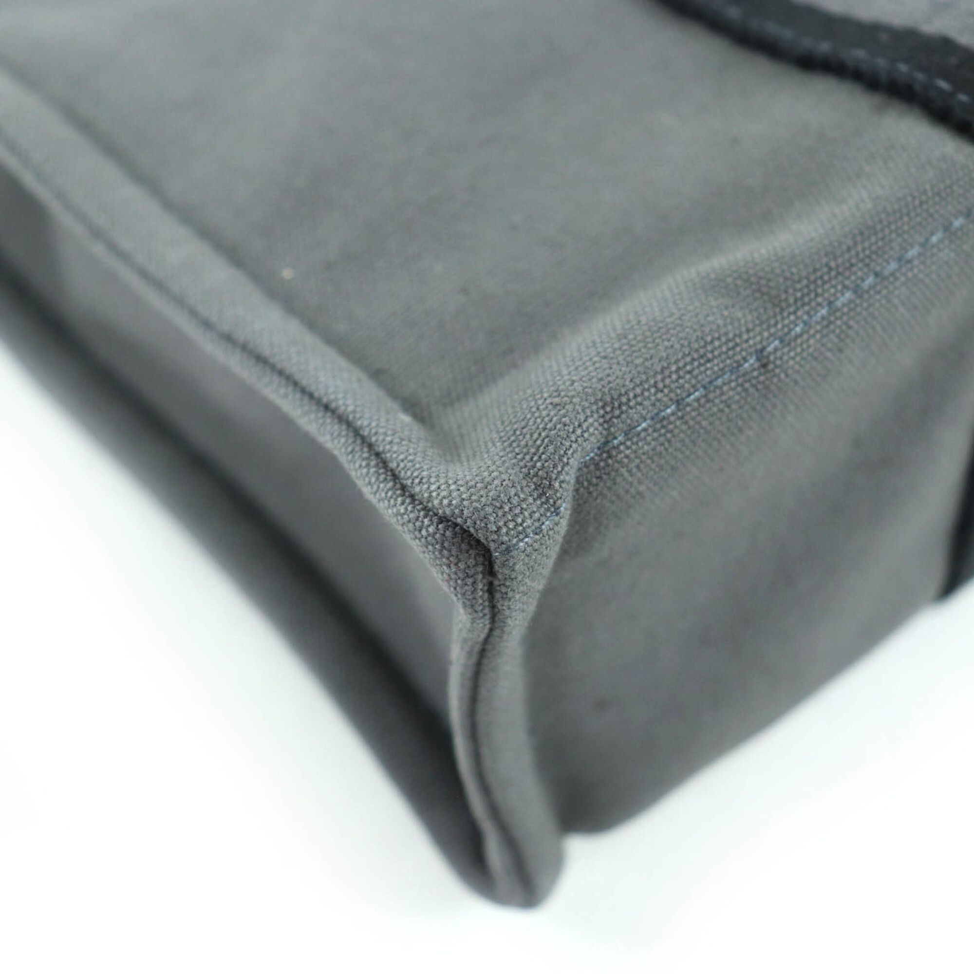 Hermes HERMES Fourre-Tout PM Tote Bag/Handbag, 100% Cotton, Silver Hardware, Sellier Clasp, Gray, Made in France, Women's Size ONE SIZE - 6 Thumbnail