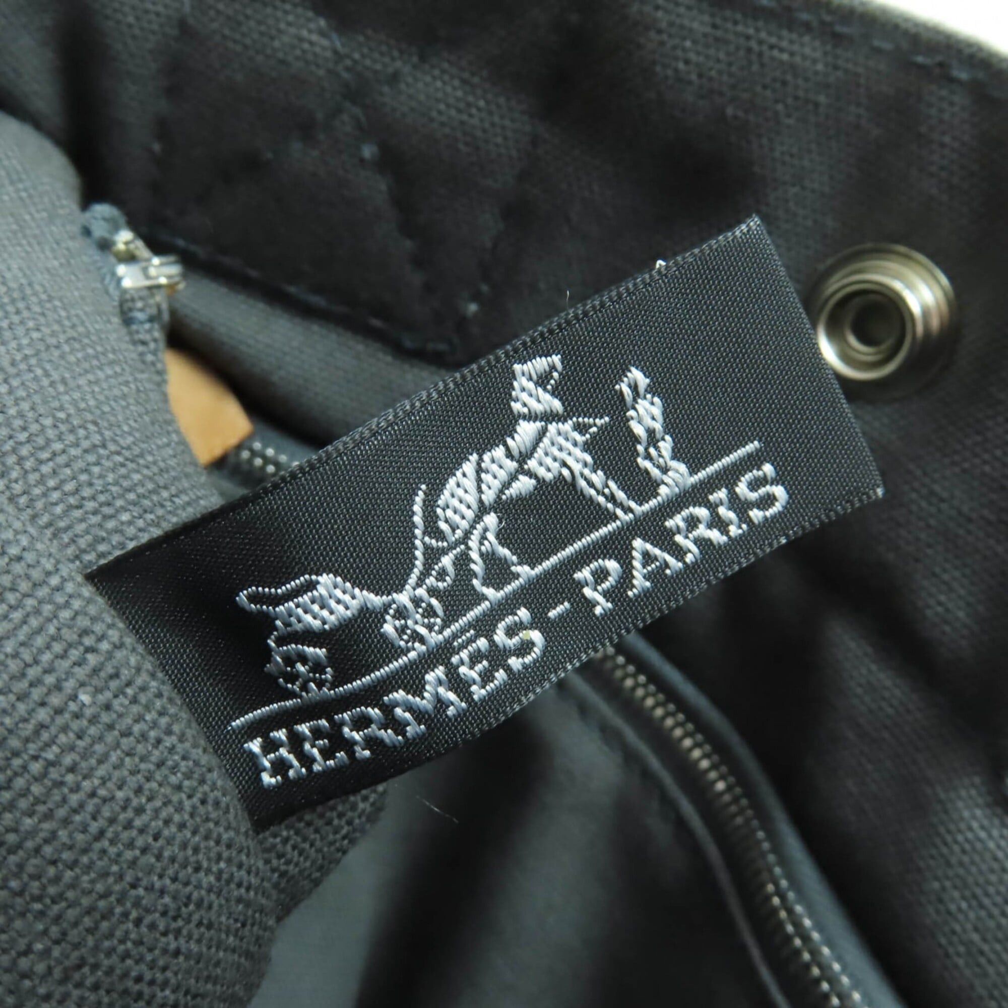 Hermes HERMES Fourre-Tout PM Tote Bag/Handbag, 100% Cotton, Silver Hardware, Sellier Clasp, Gray, Made in France, Women's Size ONE SIZE - 10 Thumbnail