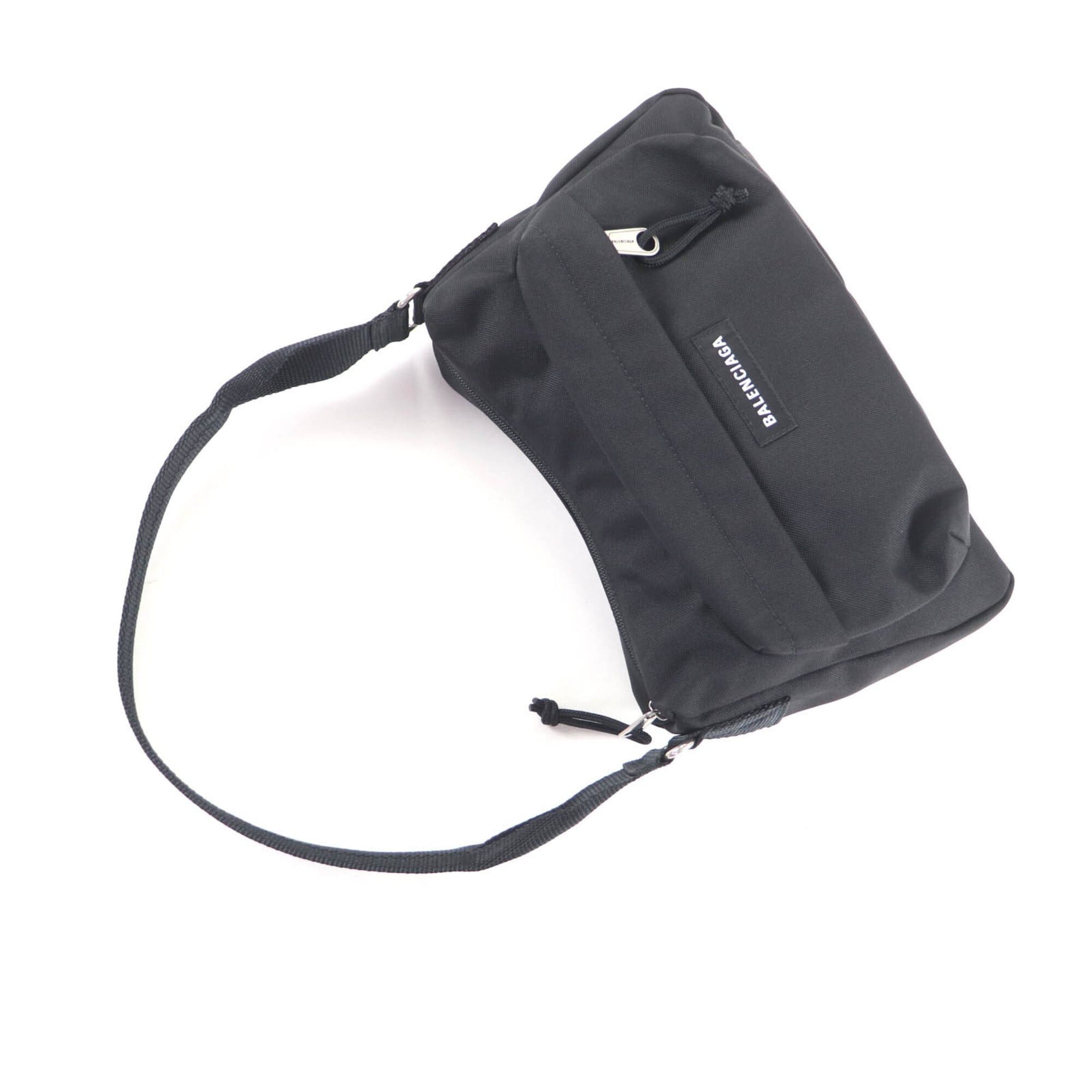 Balenciaga BALENCIAGA 787574 Explorer Nylon One-Shoulder Bag with Logo, Black, Made in Italy, Women's Size ONE SIZE - 8 Thumbnail