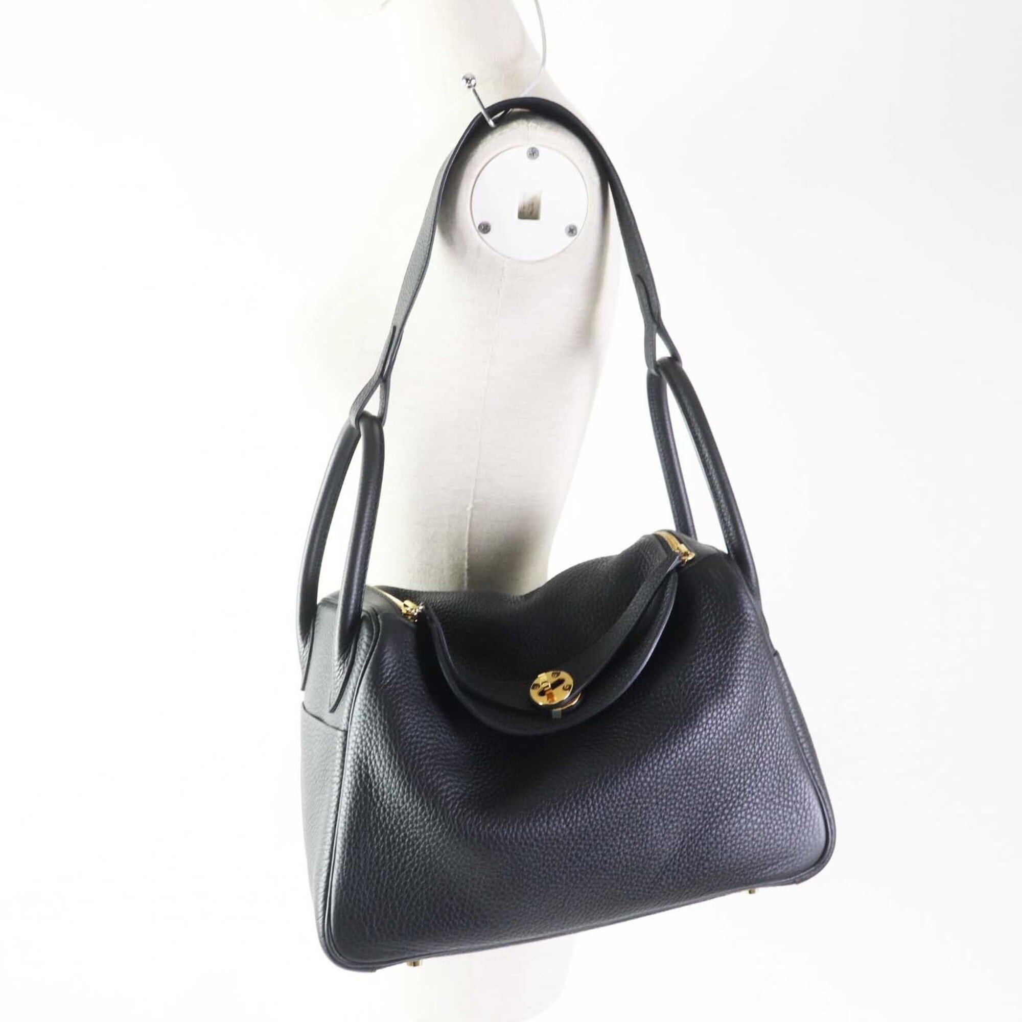 Hermes HERMES Lindy 30 Gold Hardware Taurillon Clemence Shoulder Bag Black B Stamp Comes with Dust Made in France Women's Size ONE SIZE - 3 Thumbnail