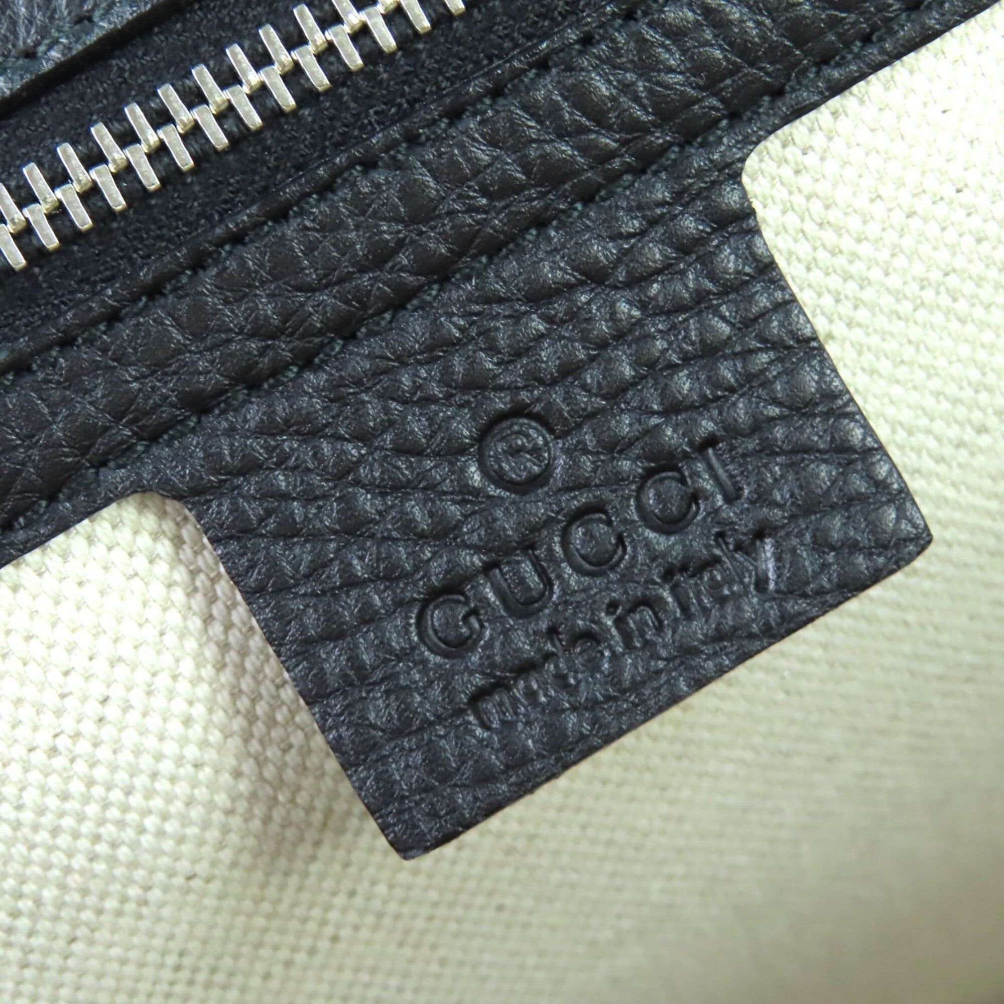 Gucci GUCCI 240241 Leather Microssima New Bamboo 2-Way Handbag Chain Shoulder Bag Black Silver Hardware with Dust Made in Italy Women's Size ONE SIZE - 13 Thumbnail