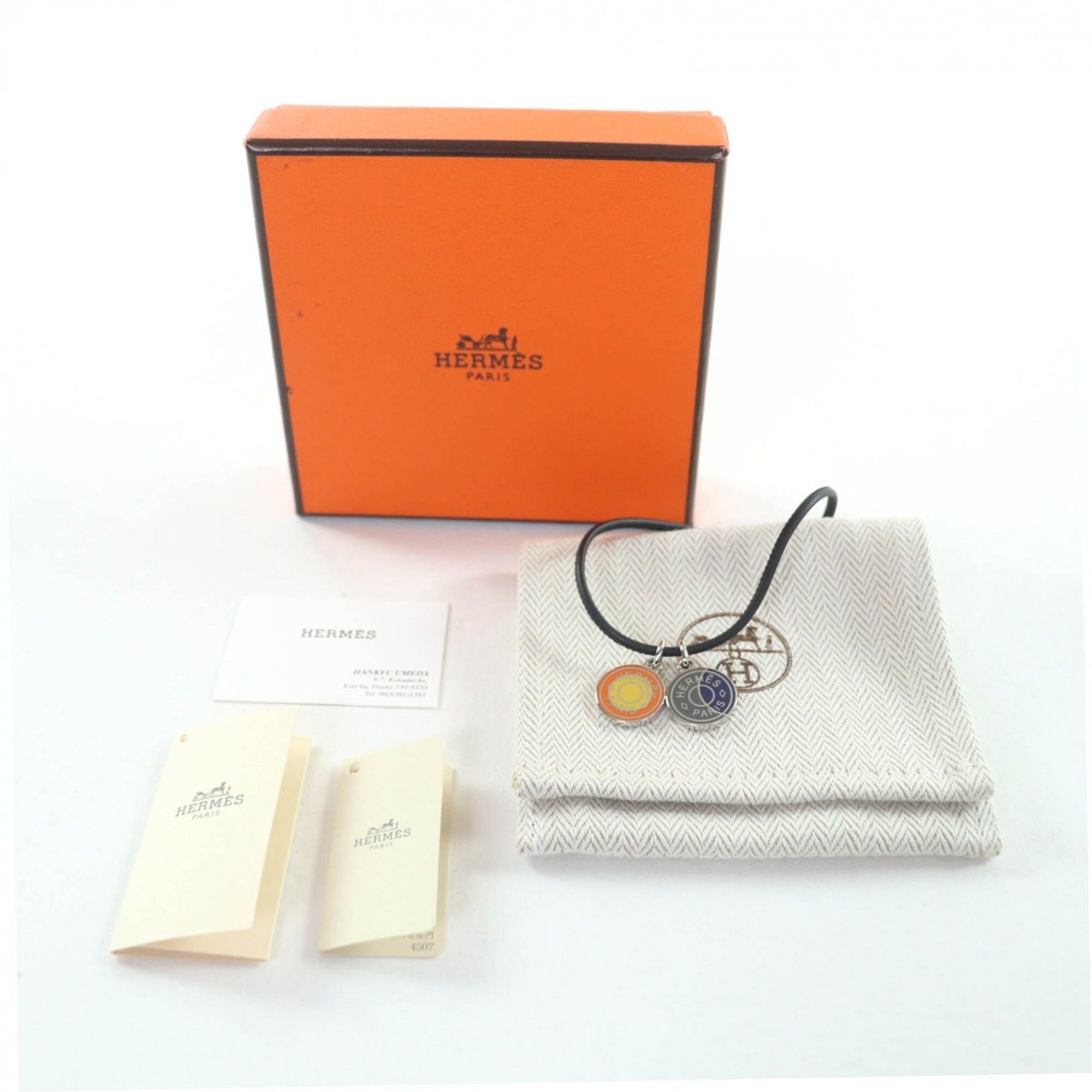 Hermes HERMES Eclipse Necklace Pendant Choker, Orange/Blue, with Box and Dust Bag, Made in France, Women's. Size ONE SIZE - 2 Thumbnail