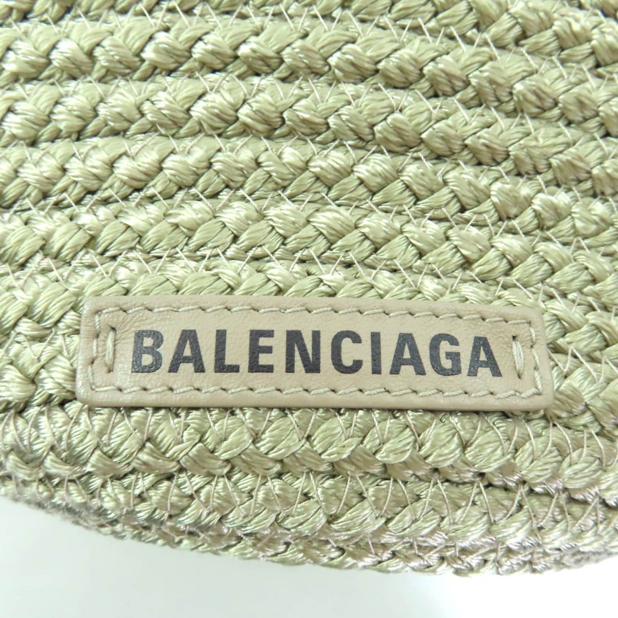 Balenciaga BALENCIAGA 695612 Ibiza Small Logo Patch 2-Way Basket Bag, Khaki, with Dust Made in Italy, Women's Size ONE SIZE - 10 Thumbnail