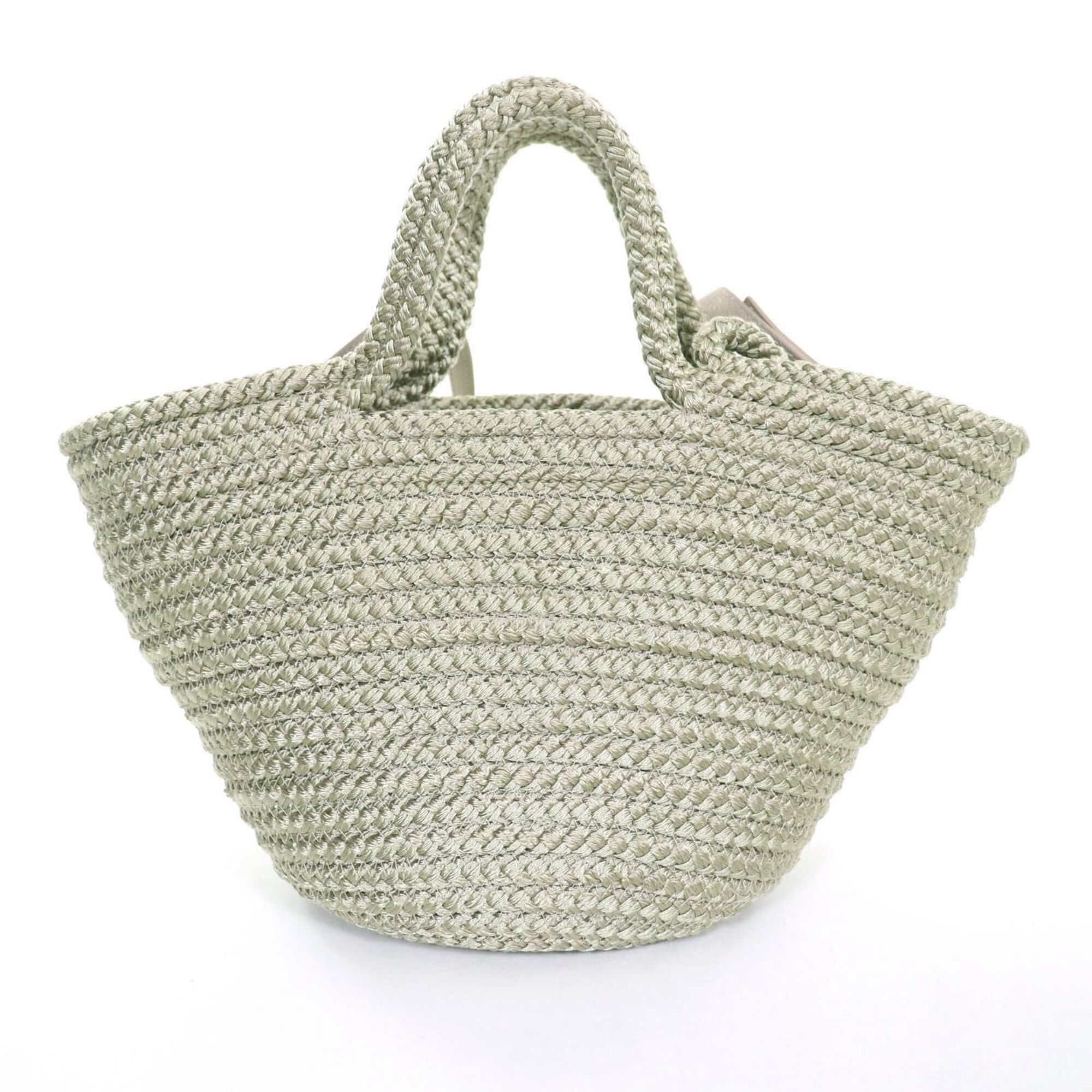 Balenciaga BALENCIAGA 695612 Ibiza Small Logo Patch 2-Way Basket Bag, Khaki, with Dust Made in Italy, Women's Size ONE SIZE - 3 Thumbnail