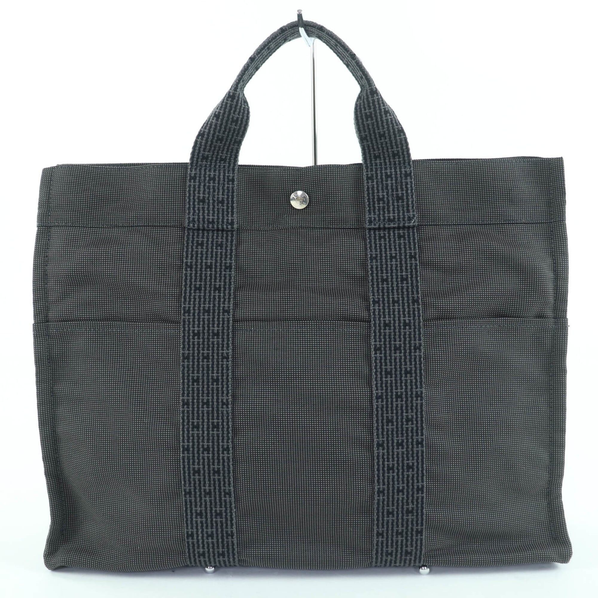 Hermes Hermes Herline MM Sellier Hardware Canvas Tote Bag Handbag Gray Made in France Women's Size ONE SIZE - 2 Thumbnail