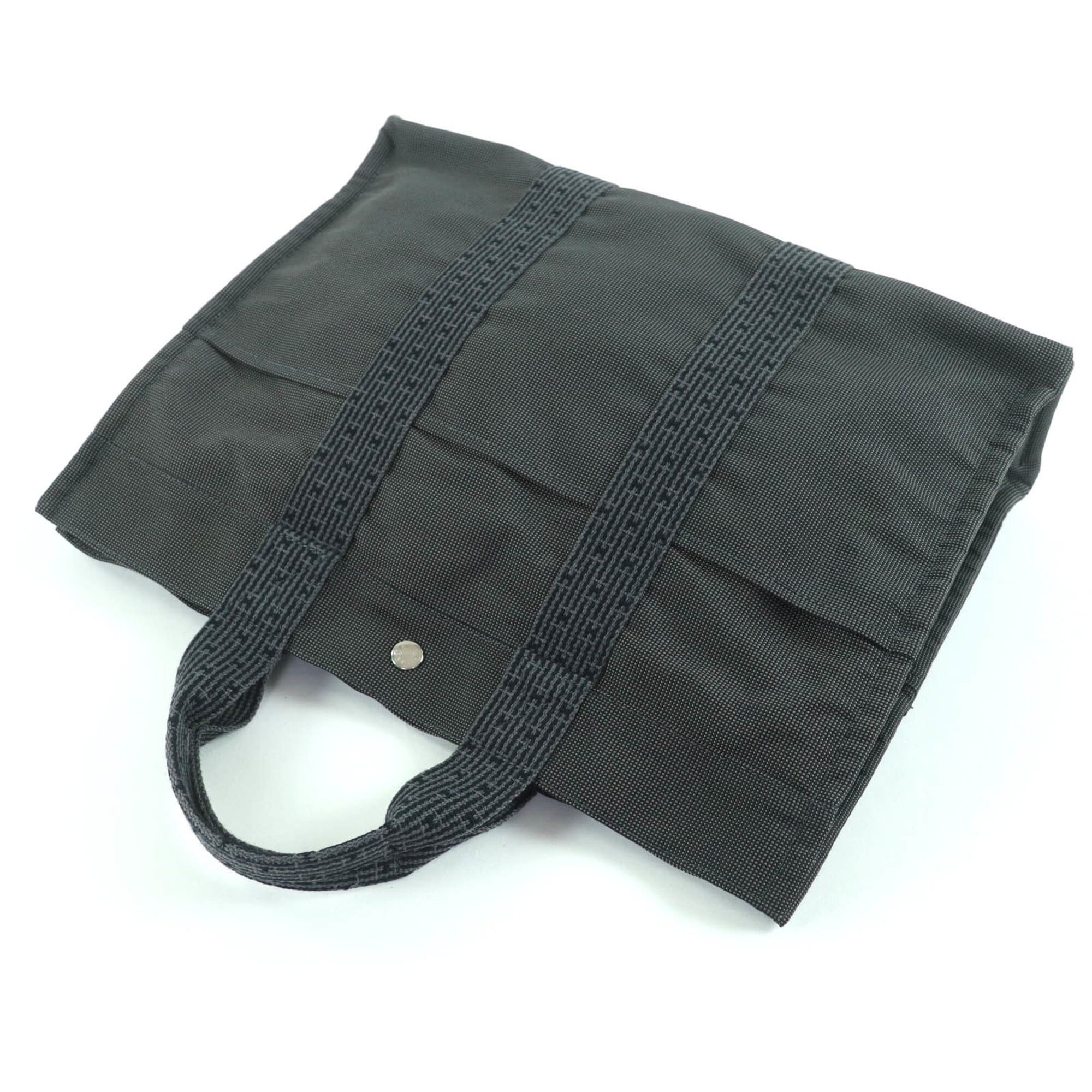 Hermes Hermes Herline MM Sellier Hardware Canvas Tote Bag Handbag Gray Made in France Women's Size ONE SIZE - 4 Thumbnail
