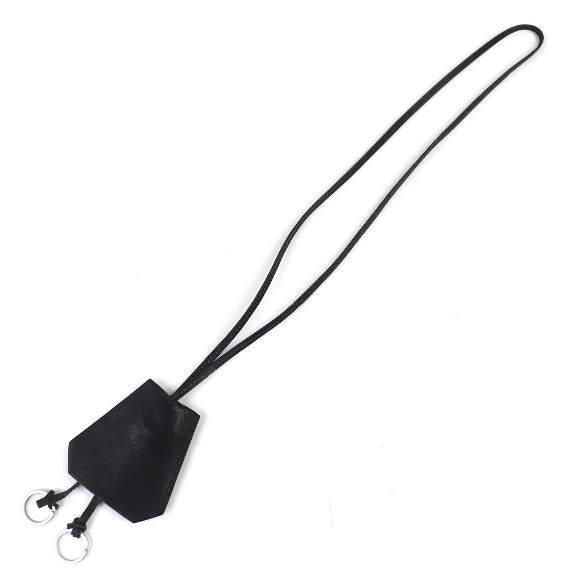 Hermes HERMES Vintage Leather Margiela Era Clochette Necklace Pendant Black □D Stamp Made in France Women's Size ONE SIZE - 3 Thumbnail