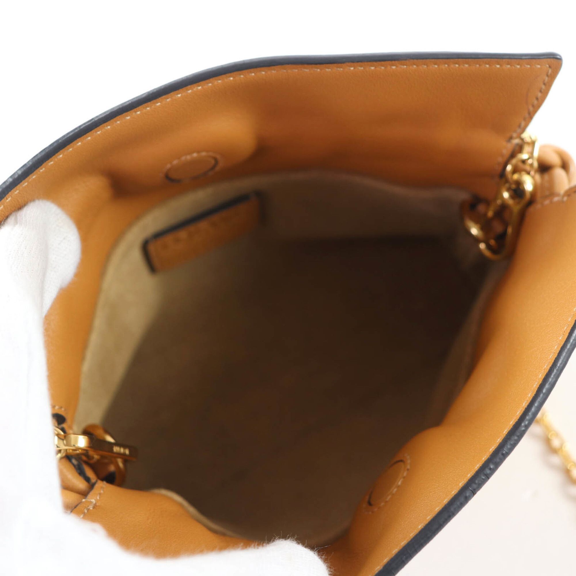 Loewe LOEWE A411FC6X01 Flamenco Clutch Nano Chain Shoulder Bag Leather Warm Desert Brown Made in Spain Women's Size ONE SIZE - 8 Thumbnail