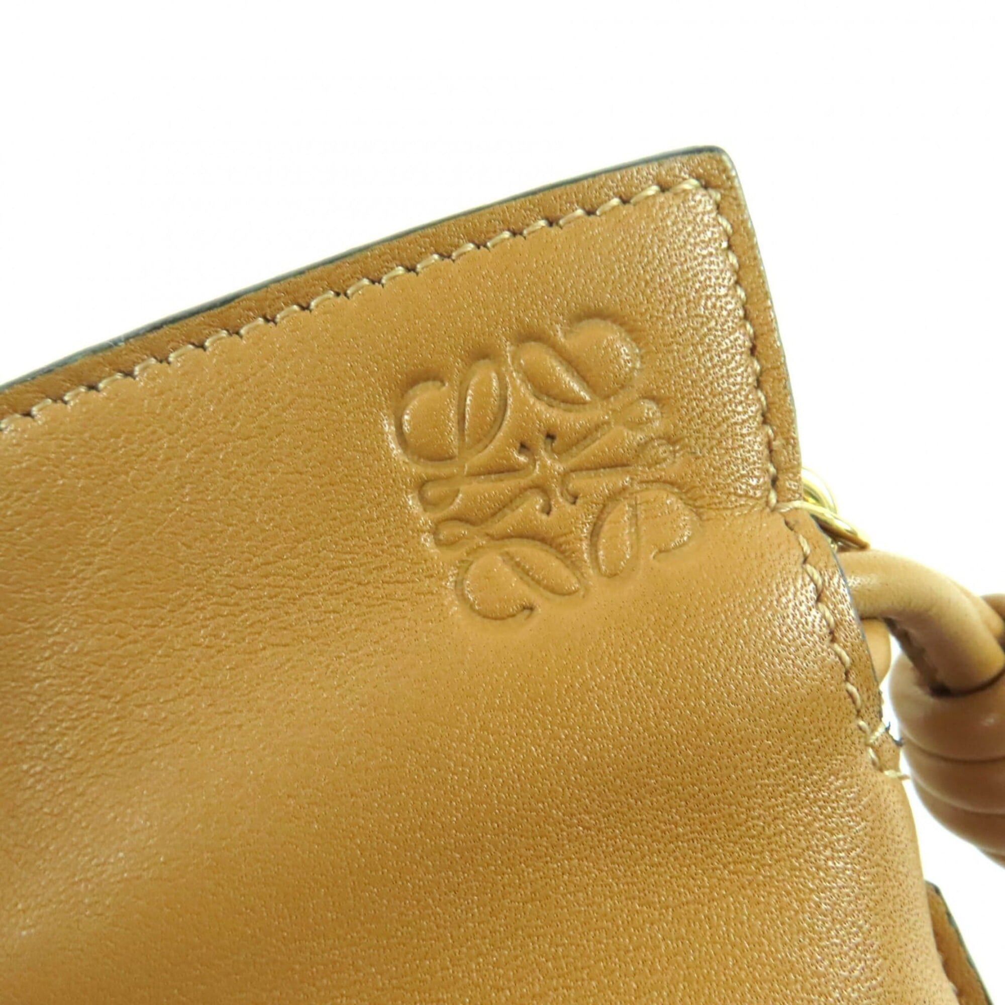 Loewe LOEWE A411FC6X01 Flamenco Clutch Nano Chain Shoulder Bag Leather Warm Desert Brown Made in Spain Women's Size ONE SIZE - 10 Thumbnail
