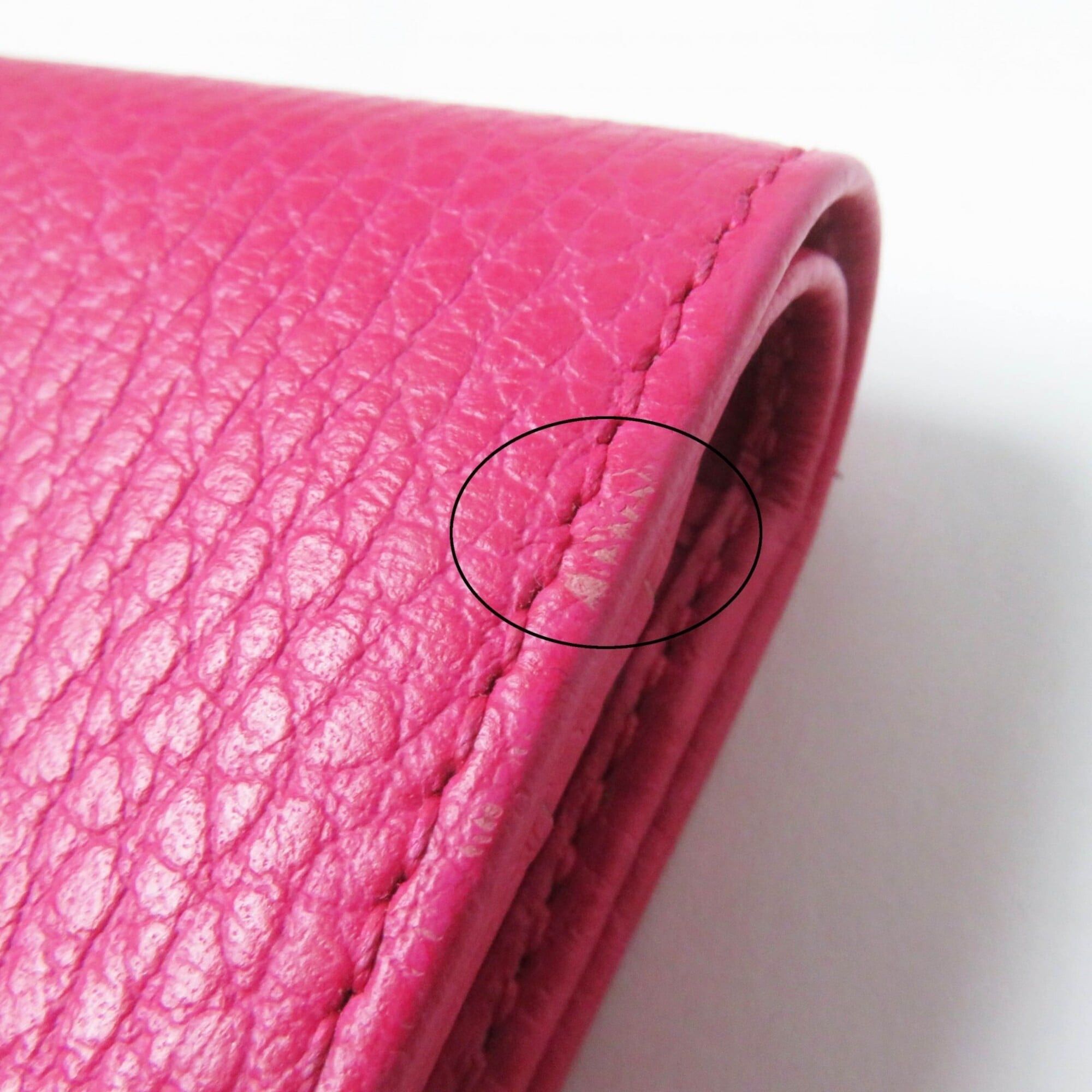 Gucci GUCCI 456126 GG Marmont Leather Mini Wallet, Bi-fold Shocking Pink, Gold Hardware, Comes with Box and Dust Bag, Made in Italy, Women's Size ONE SIZE - 13 Thumbnail