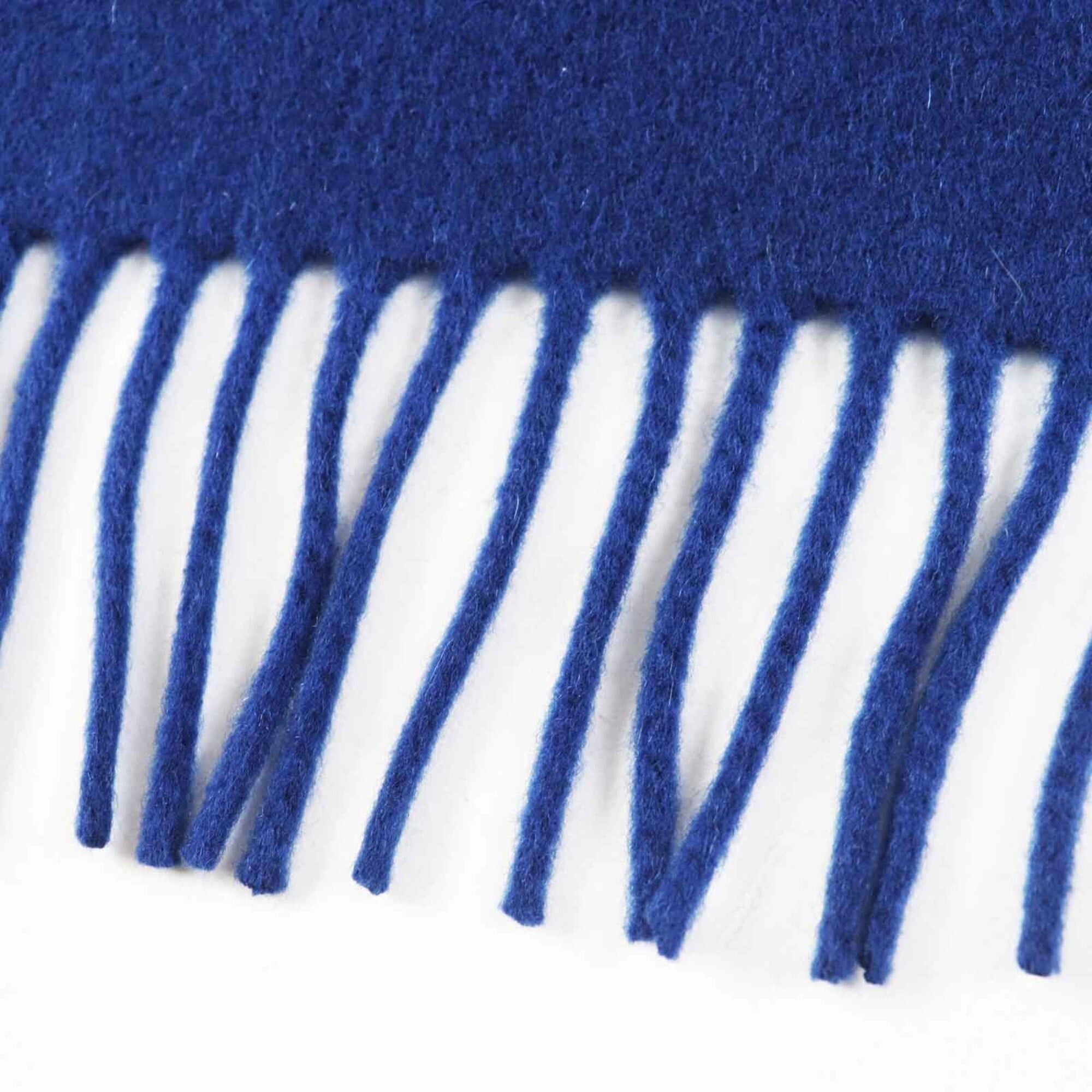 Hermes HERMES H259096S 100% Cashmere, Silk Lining in Pockets, Allumette Pocket, Bi-color, Fringed Scarf/Stole, Navy Blue, Made Italy, Women's Size ONE SIZE - 7 Thumbnail