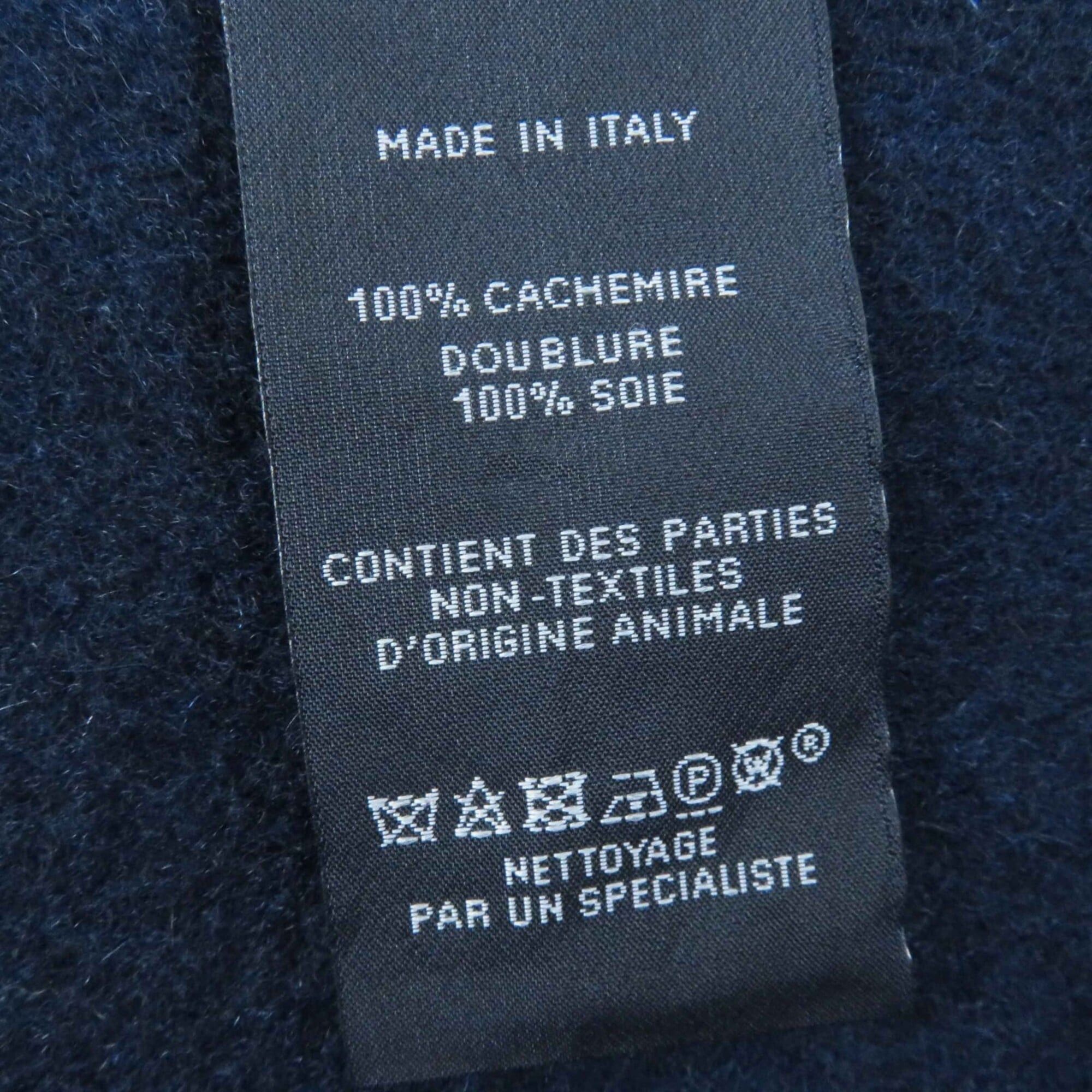 Hermes HERMES H259096S 100% Cashmere, Silk Lining in Pockets, Allumette Pocket, Bi-color, Fringed Scarf/Stole, Navy Blue, Made Italy, Women's Size ONE SIZE - 9 Thumbnail