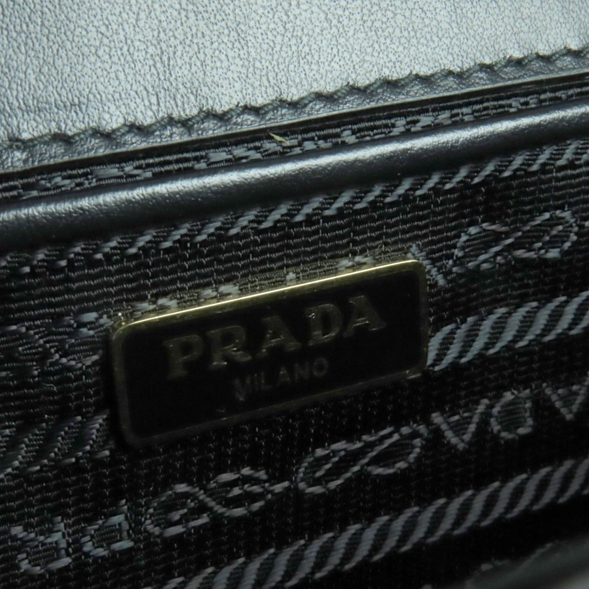 Prada PRADA 1BD133 Saffiano Leather Mini Bag with Metal Logo and Chain Shoulder Bag, Black Gold Hardware, Comes Dust Women's. Size ONE SIZE - 12 Thumbnail