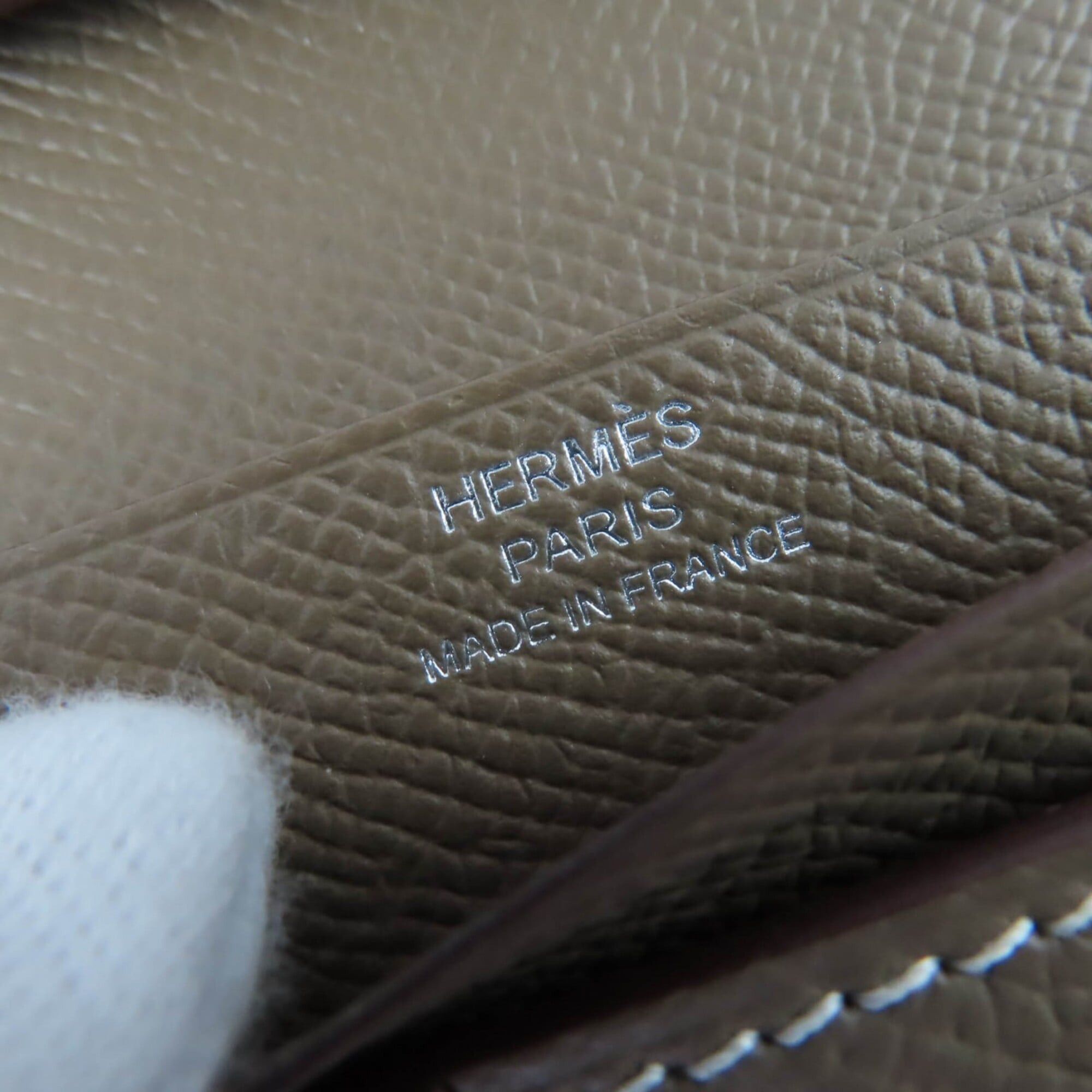 Hermes HERMES Bearn Soufflé Etoupe Silver Hardware Leather Long Wallet, W Stamp, with Box, Made in France, Women's Size ONE SIZE - 10 Thumbnail