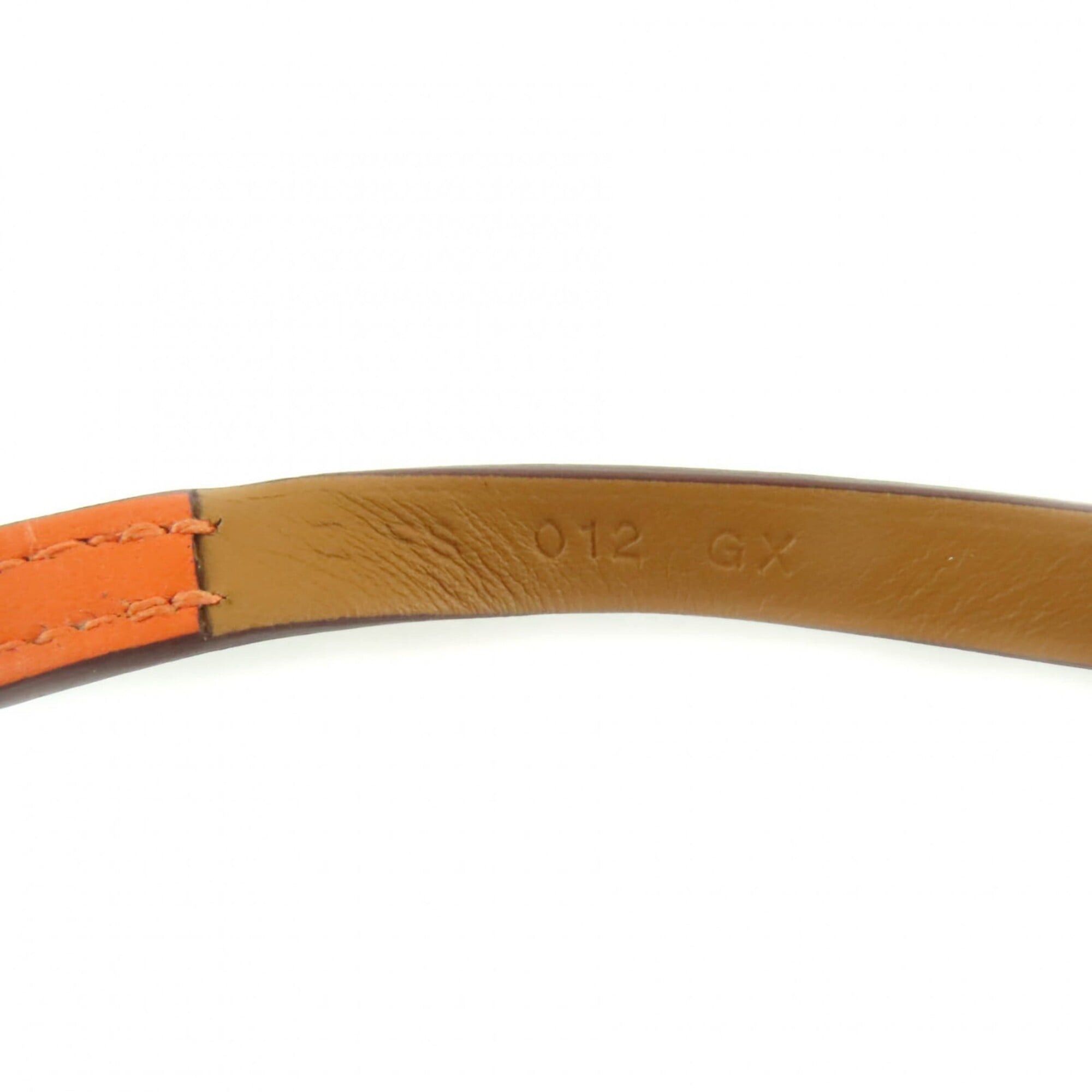Hermes HERMES Be Api Double Tour Gold Orange Silver Hardware Triple Strand Leather Bracelet Z Stamp Comes with Box and Dust Bag Made in France Women's Size ONE SIZE - 9 Thumbnail