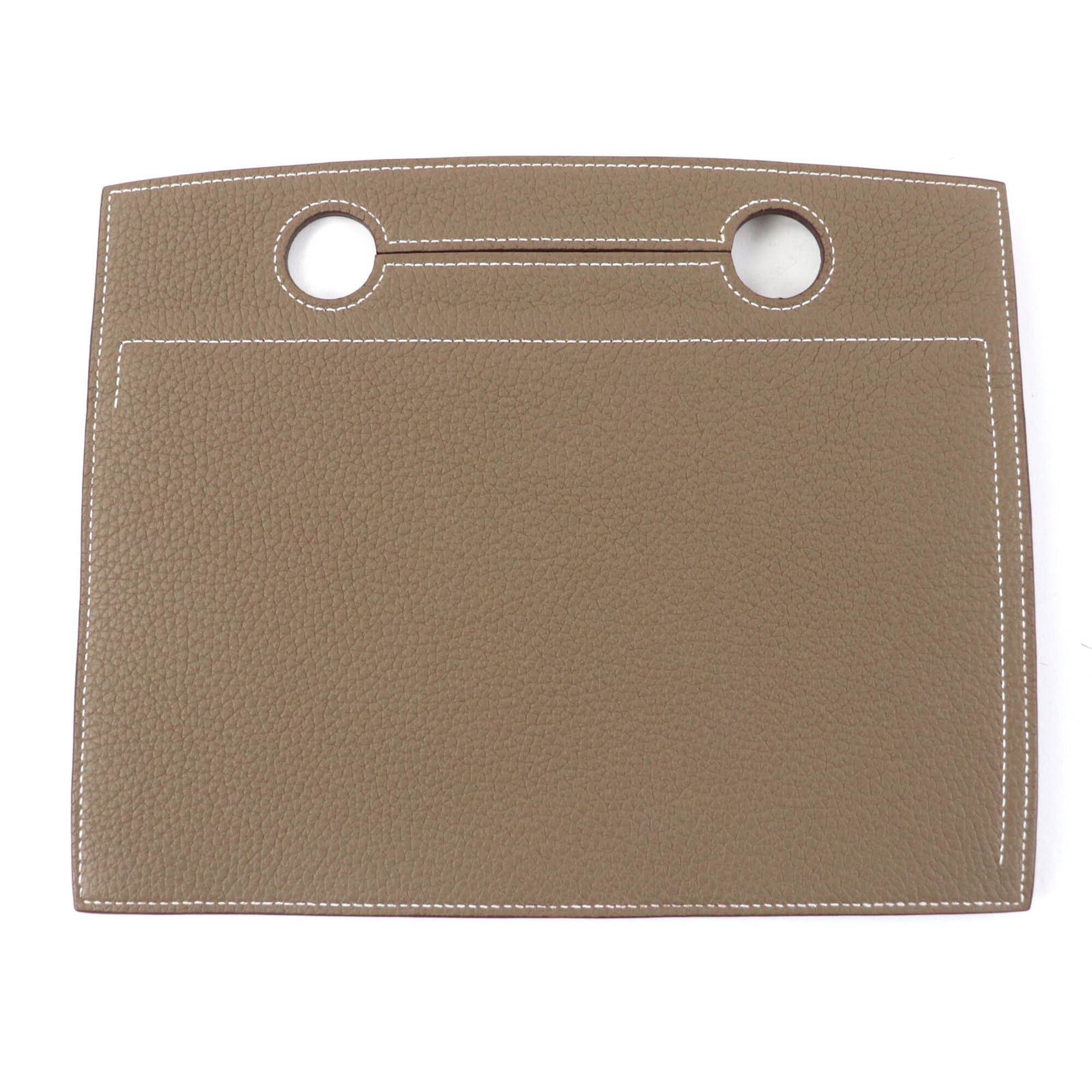 Hermes HERMES Etoupe Togo Leather Bag with Gold Hardware, Zippered, Pocket, U Stamp, Comes Box and Dust Bag, Made in France, Women's Size ONE SIZE - 3 Thumbnail