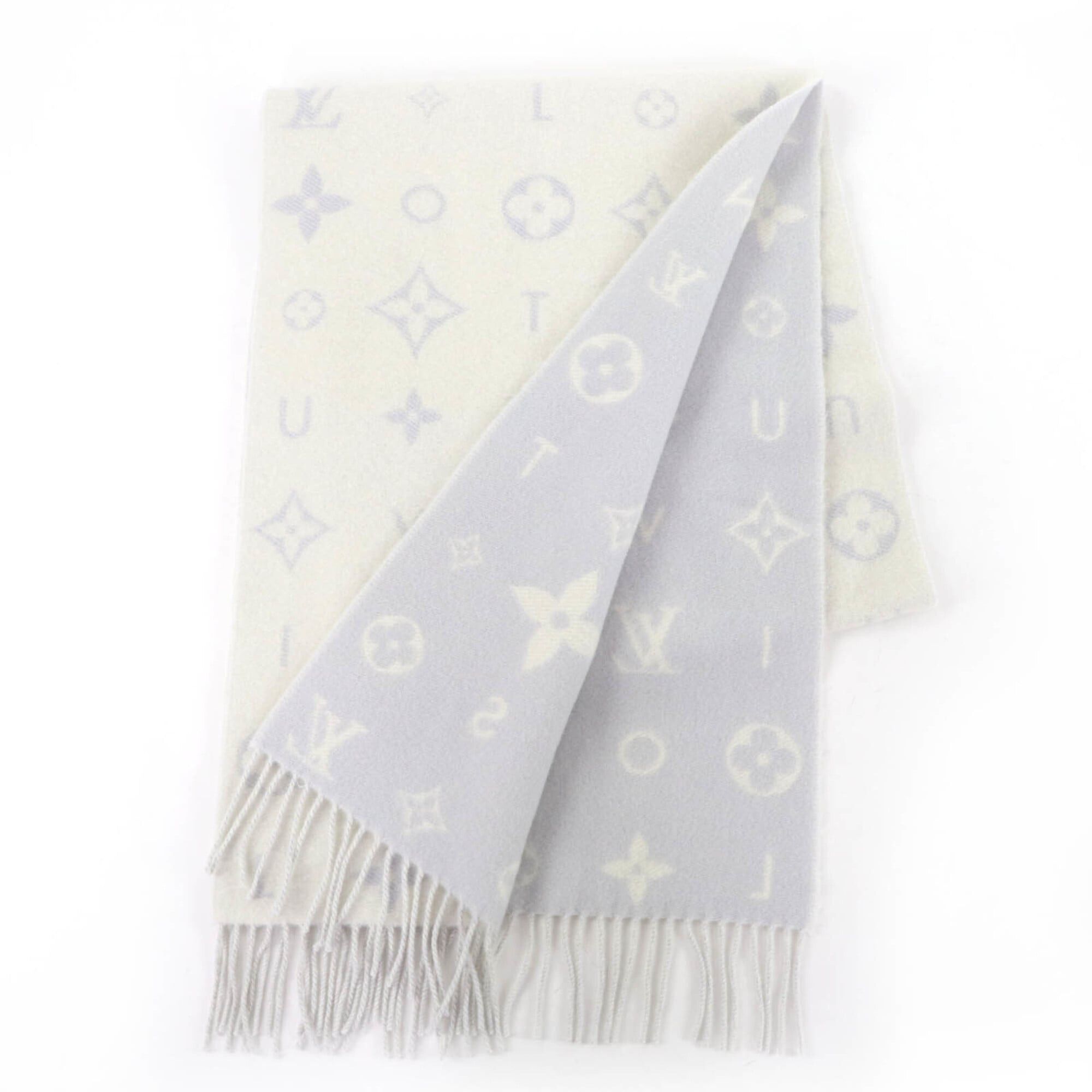 Louis Vuitton LOUIS VUITTON (Louis Vuitton) 2025 Model M97659 Reykjavik Cloud Scarf, 100% Cashmere, Gris Clair, Current Model, Authentic, with Box, Made in Italy, Women's. Size ONE SIZE - 3 Thumbnail