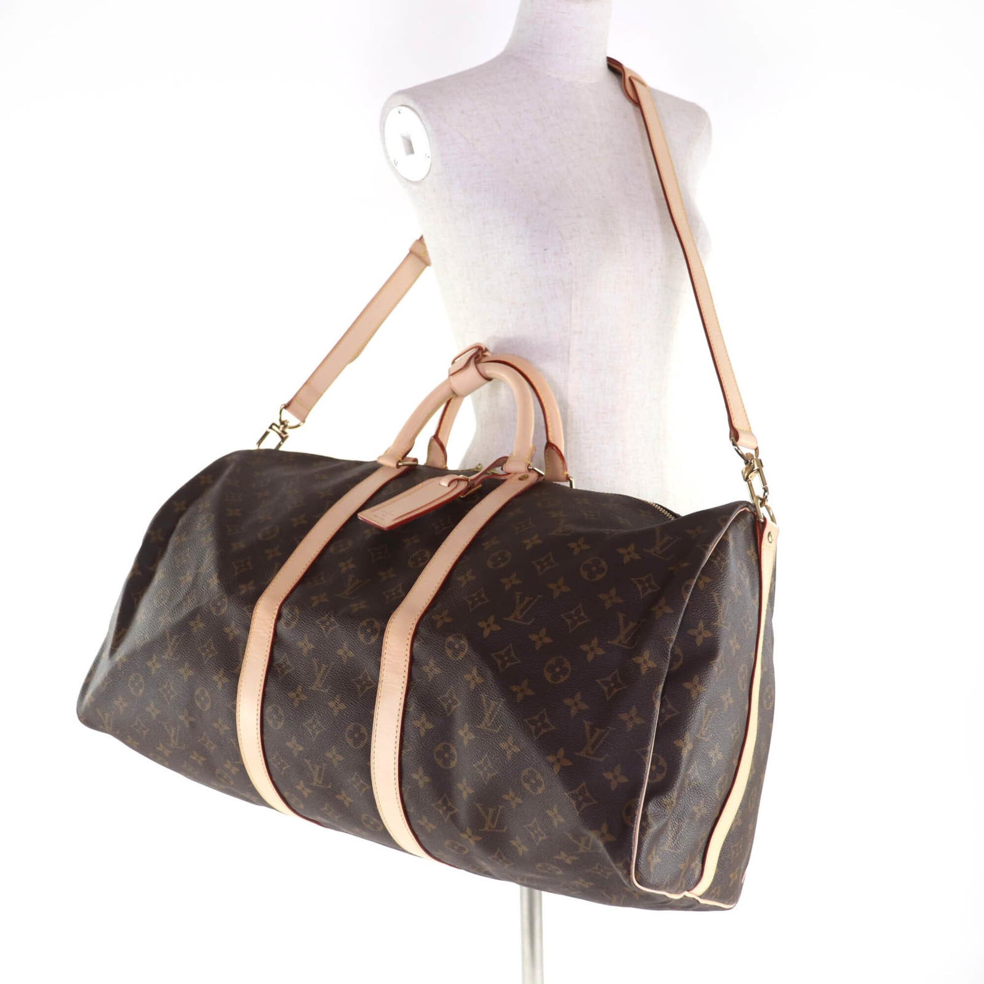 Louis Vuitton LOUIS VUITTON M41414 Keepall Bandoulière 55 Monogram Canvas Boston Bag, Brown, Made in France, Women's Size ONE SIZE - 7 Thumbnail