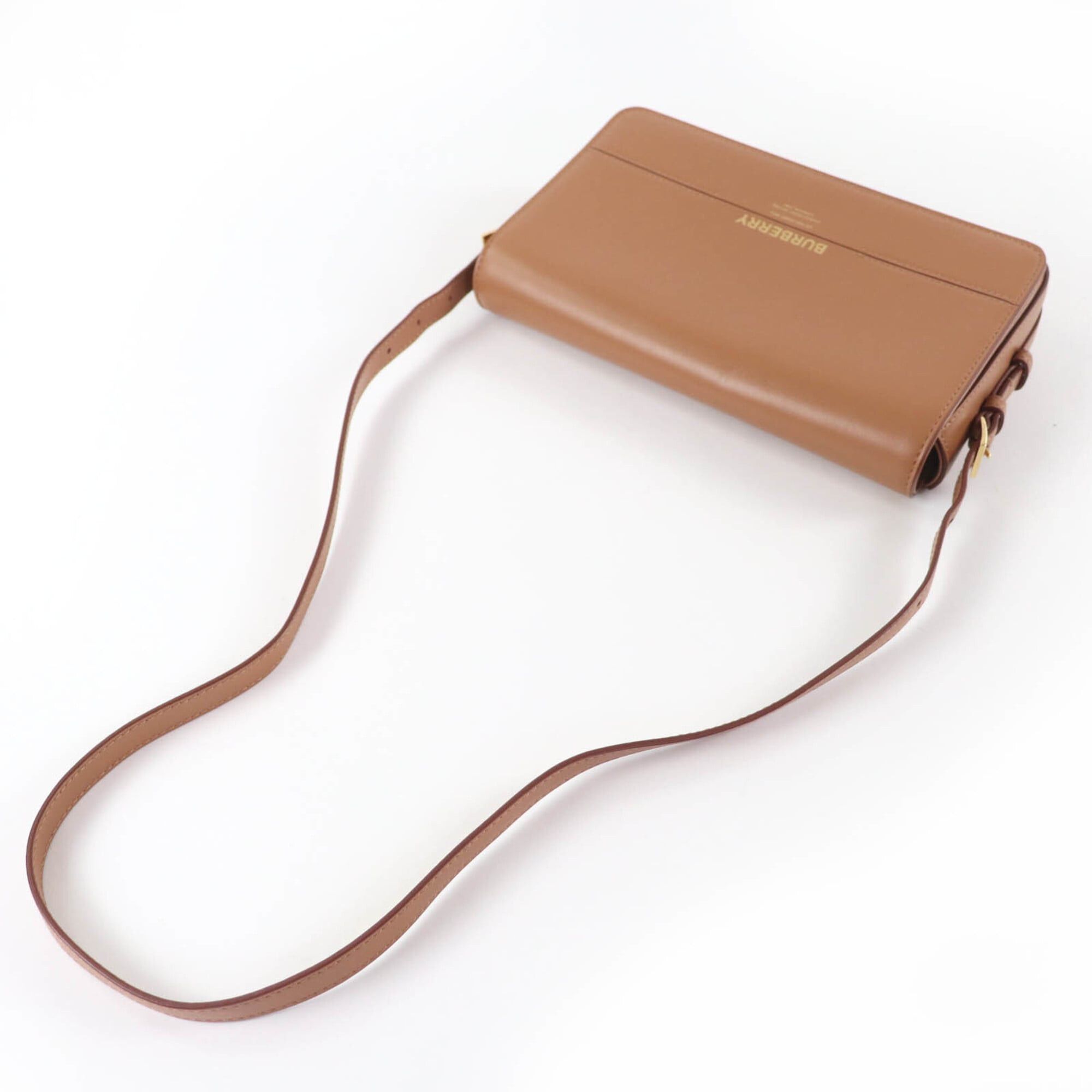 Burberry BURBERRY Grace logo leather shoulder bag, brown, with dust made in Italy, women's. Size ONE SIZE - 5 Thumbnail