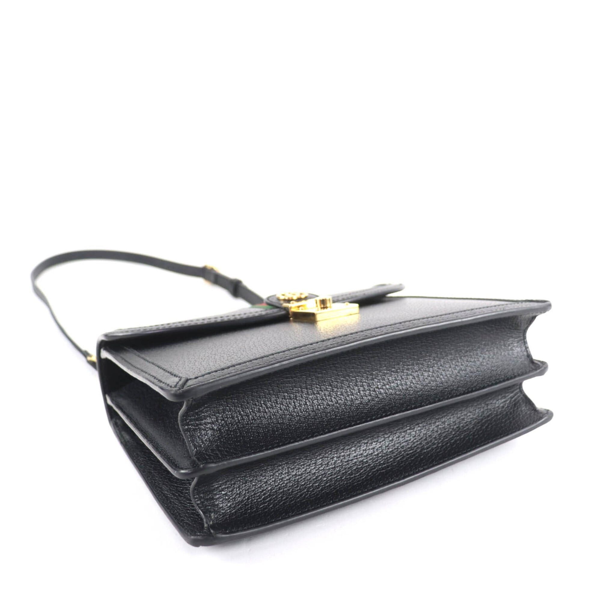 Gucci GUCCI 651055 Ophidia Medium Top Handle Bag, Leather, 2-Way Shoulder Black with Gold Hardware, Comes Dust Made in Italy, Women's. Size ONE SIZE - 4 Thumbnail
