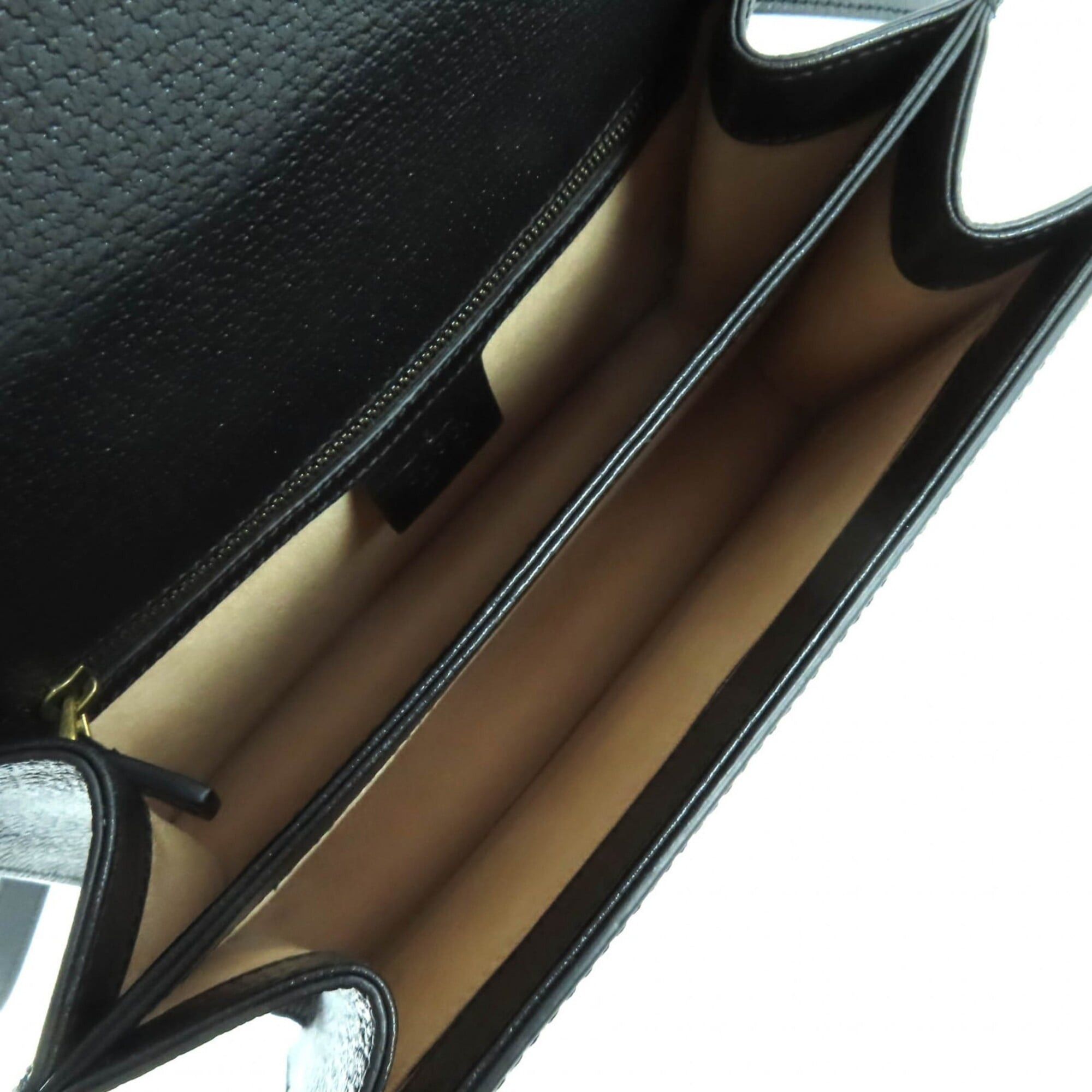 Gucci GUCCI 651055 Ophidia Medium Top Handle Bag, Leather, 2-Way Shoulder Black with Gold Hardware, Comes Dust Made in Italy, Women's. Size ONE SIZE - 5 Thumbnail