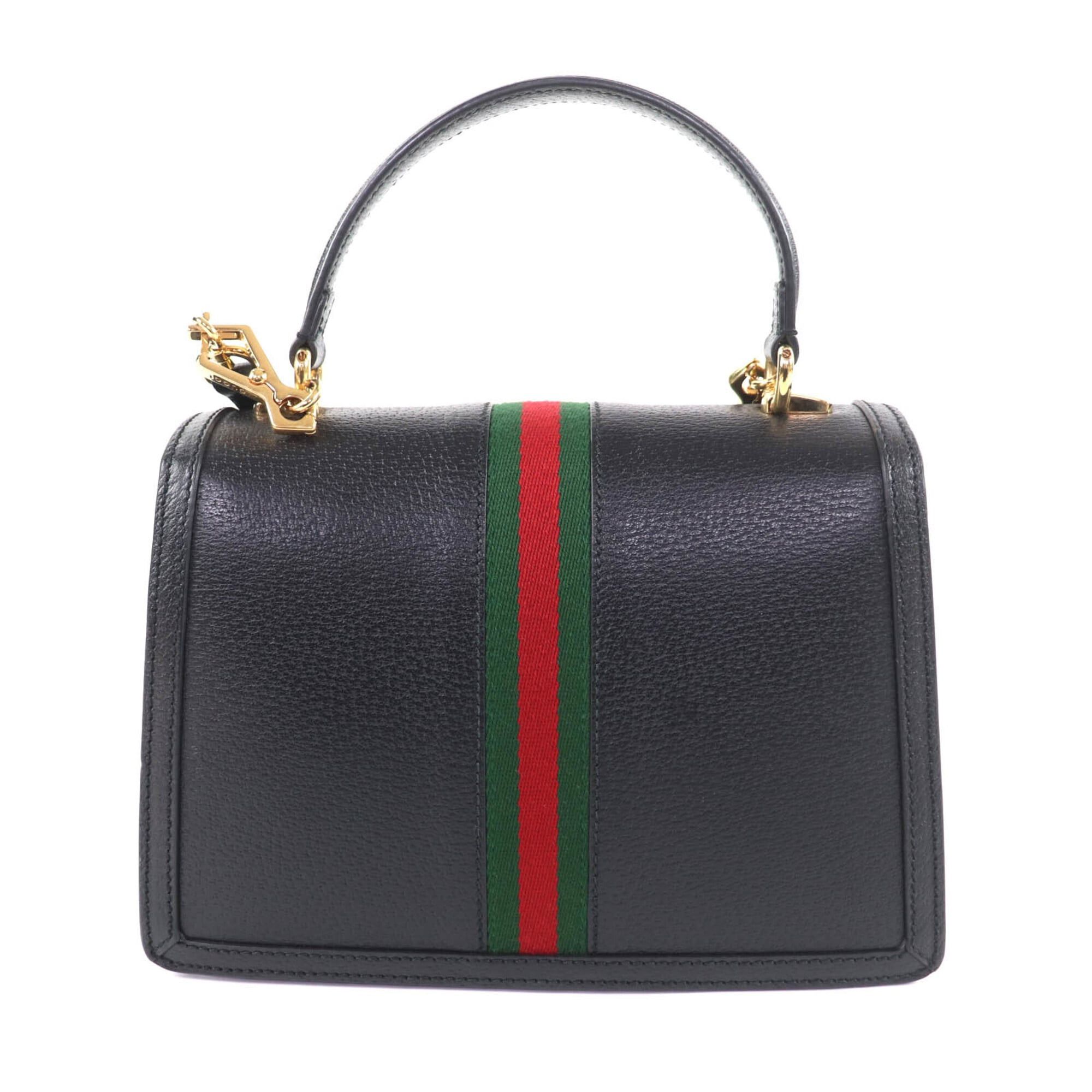 Gucci GUCCI 651055 Ophidia Medium Top Handle Bag, Leather, 2-Way Shoulder Black with Gold Hardware, Comes Dust Made in Italy, Women's. Size ONE SIZE - 3 Thumbnail