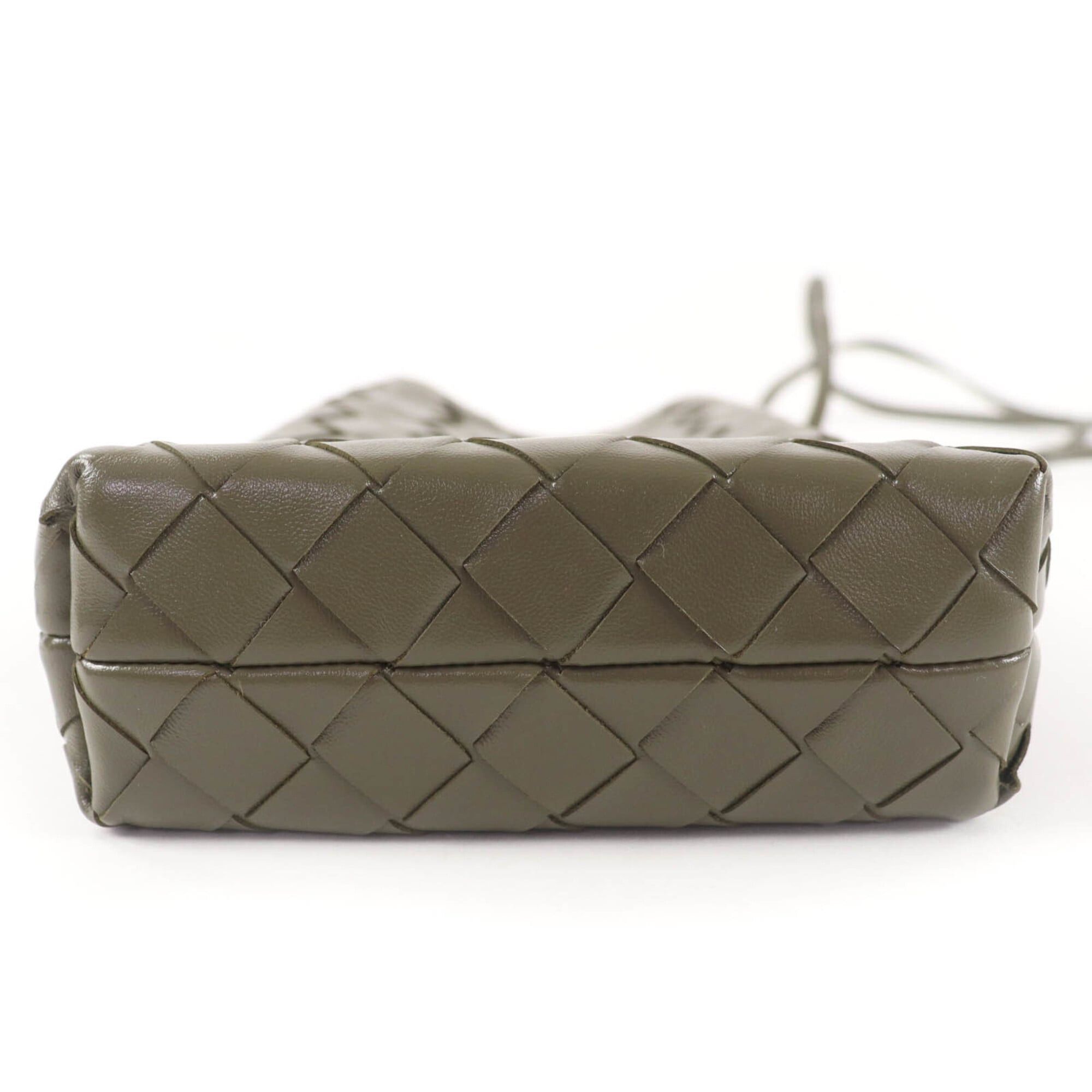 Bottega Veneta BOTTEGA VENETA Intrecciato Leather Shoulder Bag, Khaki, with Dust Made in Italy, Women's Size ONE SIZE - 4 Thumbnail