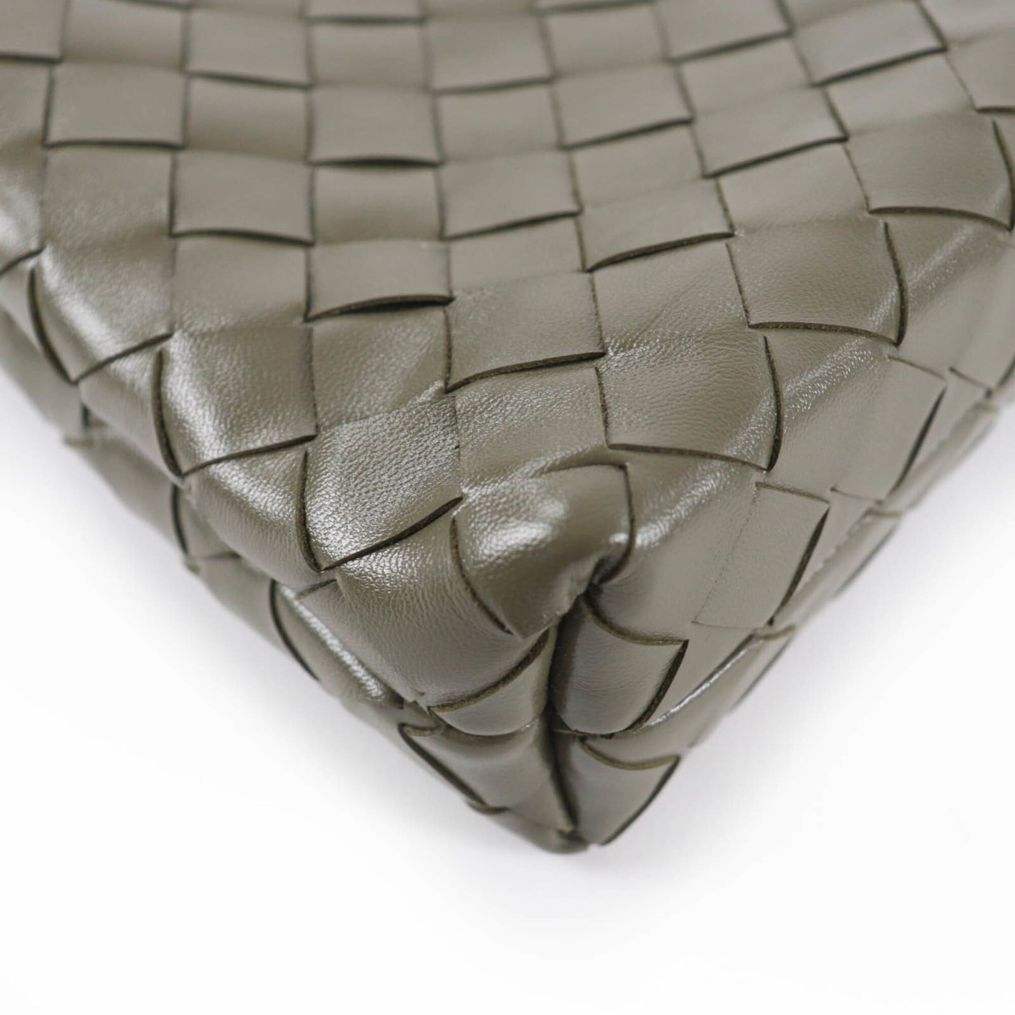 Bottega Veneta BOTTEGA VENETA Intrecciato Leather Shoulder Bag, Khaki, with Dust Made in Italy, Women's Size ONE SIZE - 8 Thumbnail