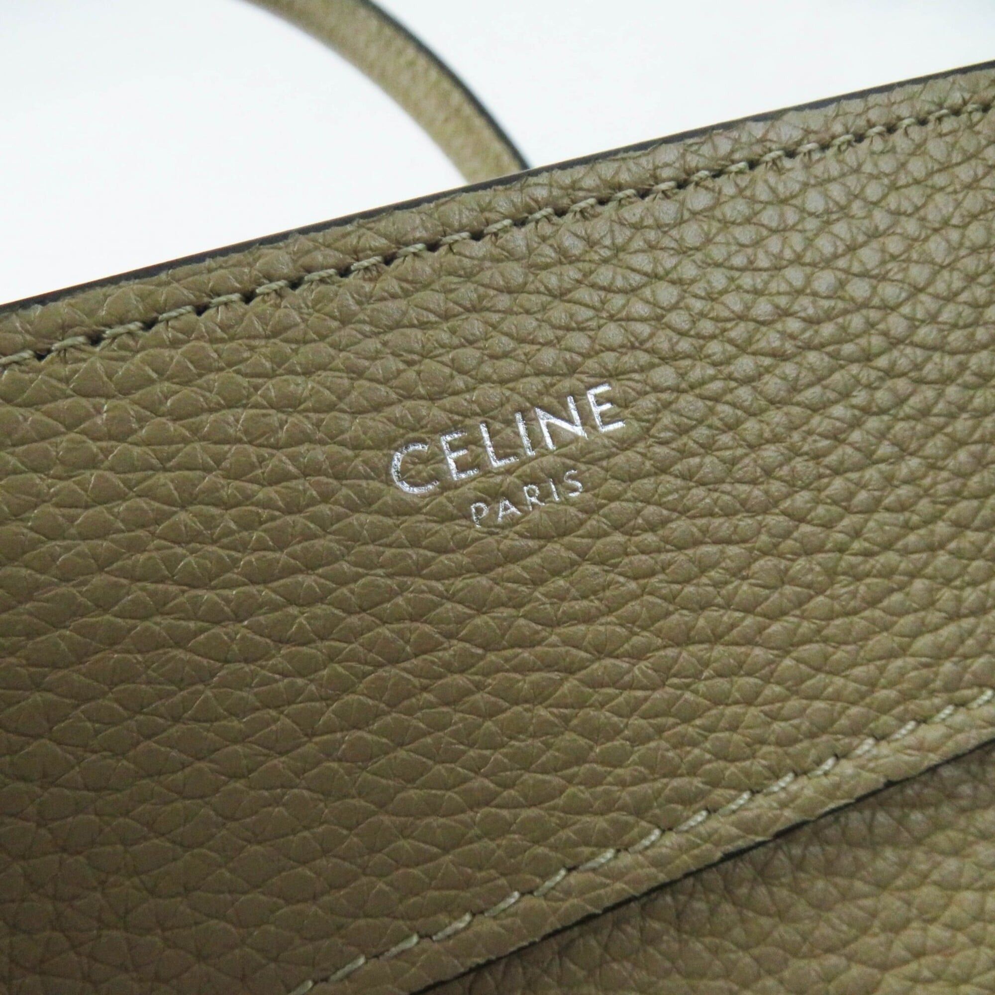 Celine CELINE 18979 Luggage Micro Shopper Dune Drummed Calfskin Handbag with Dust Bag, Made in Italy, Women's Size ONE SIZE - 9 Thumbnail
