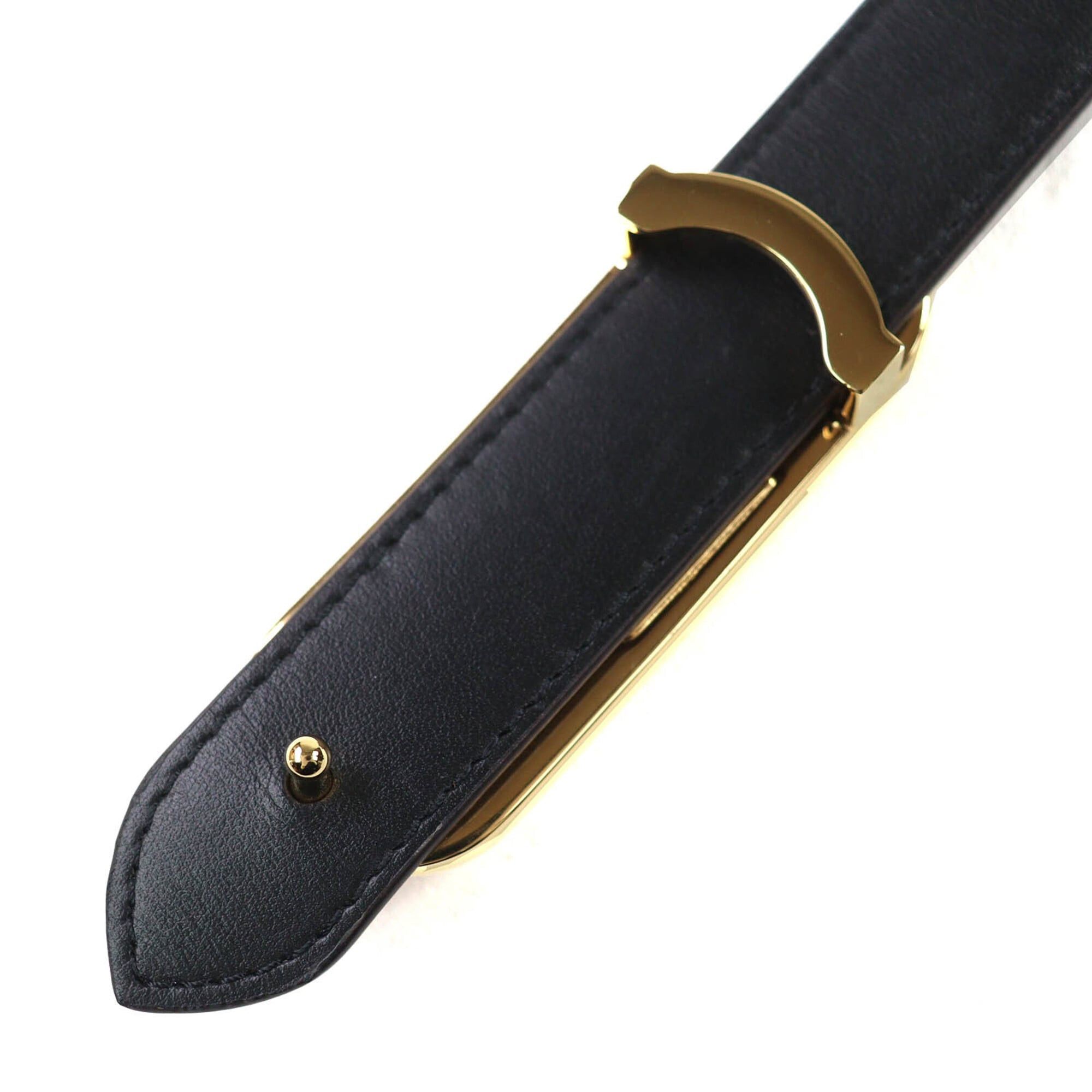 Louis Vuitton LOUIS VUITTON M0690 My LV Chain Reversible Monogram Leather Belt Brown Black Gold Hardware 80 32 Made in Spain Women's Size ONE SIZE - 5 Thumbnail
