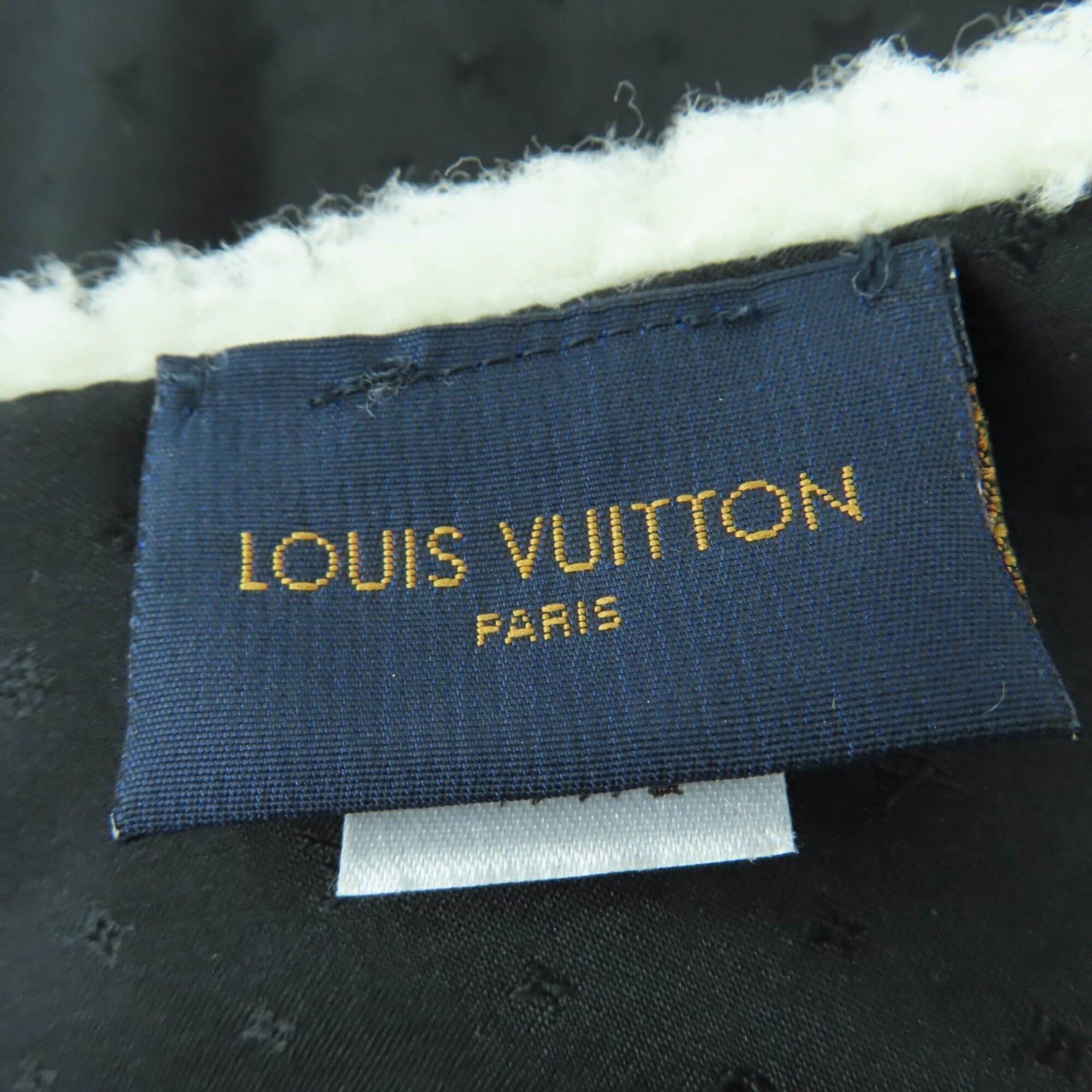 Louis Vuitton LOUIS VUITTON M77054 Echarpe Shirring LV Logo Shearling Mouton Scarf, Ivory, Made in Italy, Authentic, Women's Size ONE SIZE - 5 Thumbnail