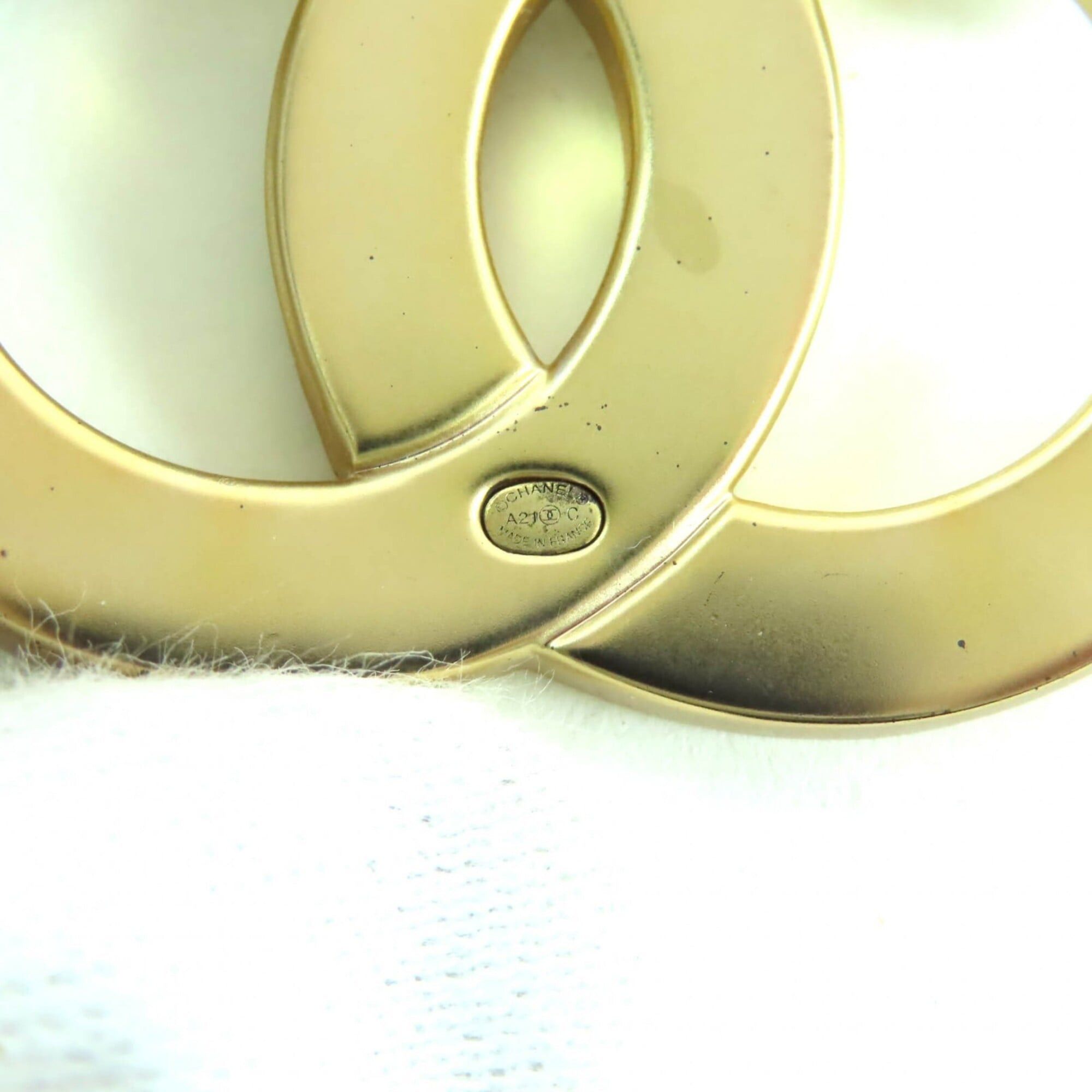 Chanel CHANEL A21C Coco Mark Rhinestone Brooch, Gold, with Box and Dust Bag, Made in France, Women's. Size ONE SIZE - 6 Thumbnail