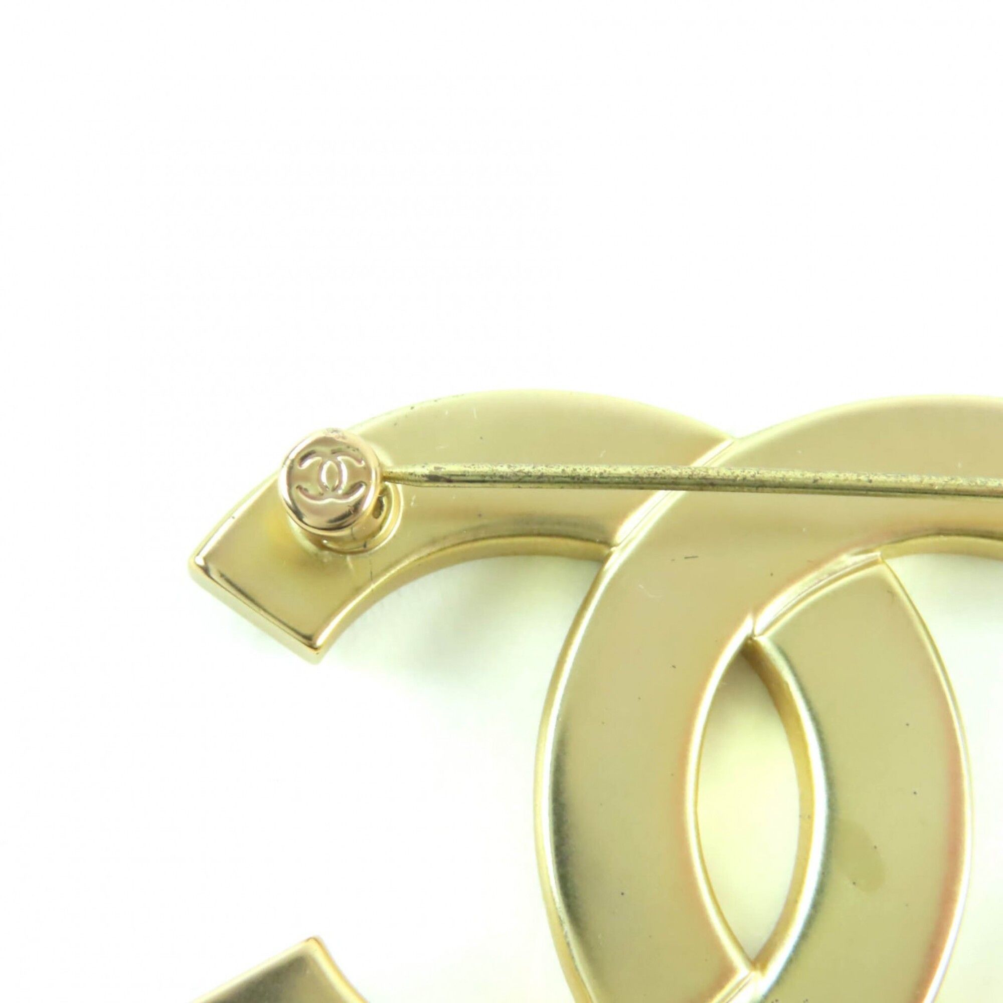 Chanel CHANEL A21C Coco Mark Rhinestone Brooch, Gold, with Box and Dust Bag, Made in France, Women's. Size ONE SIZE - 5 Thumbnail