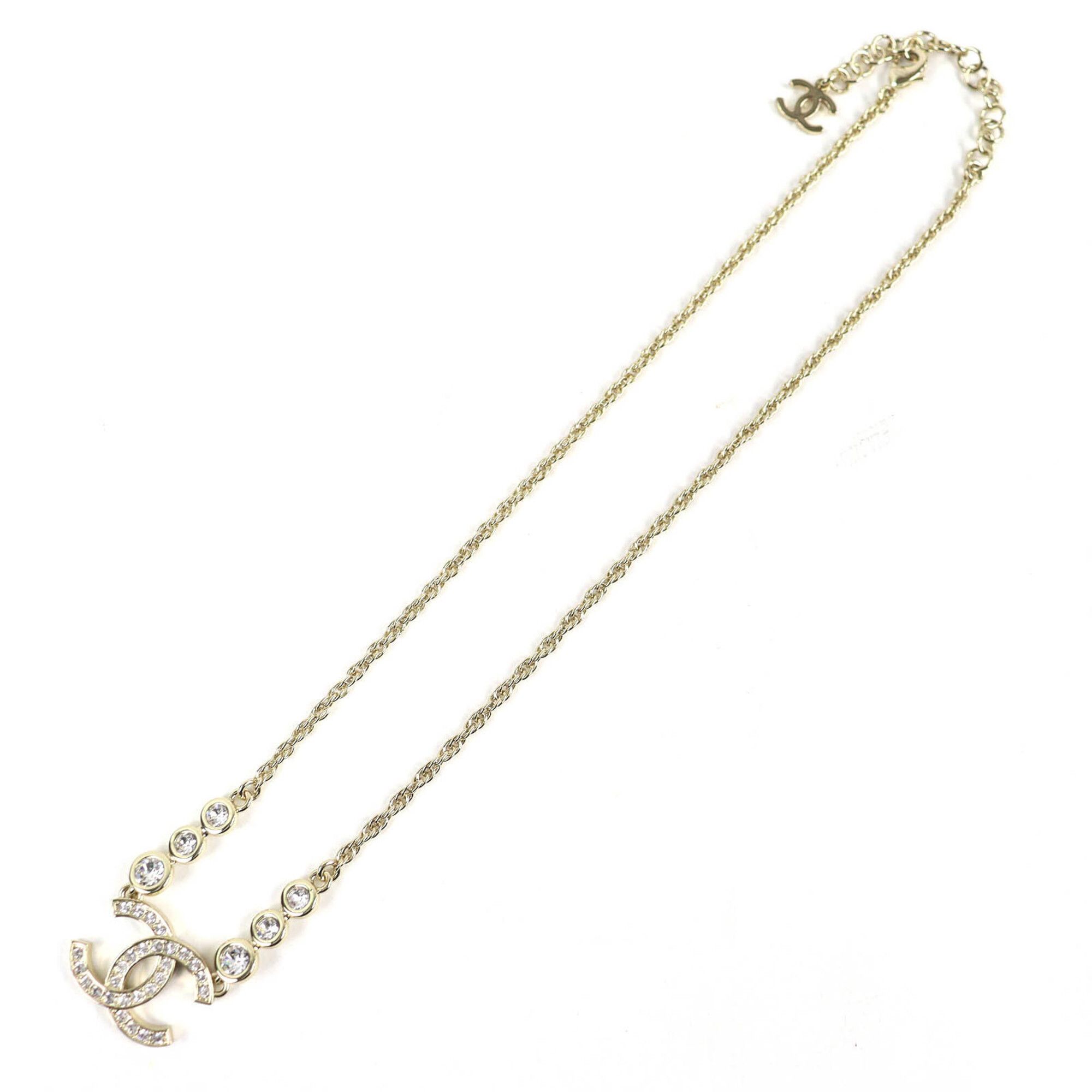 Chanel CHANEL (2025 model) B25S Coco Mark Rhinestone Chain Necklace, Gold, with Box, Women's. Size ONE SIZE - 4 Thumbnail