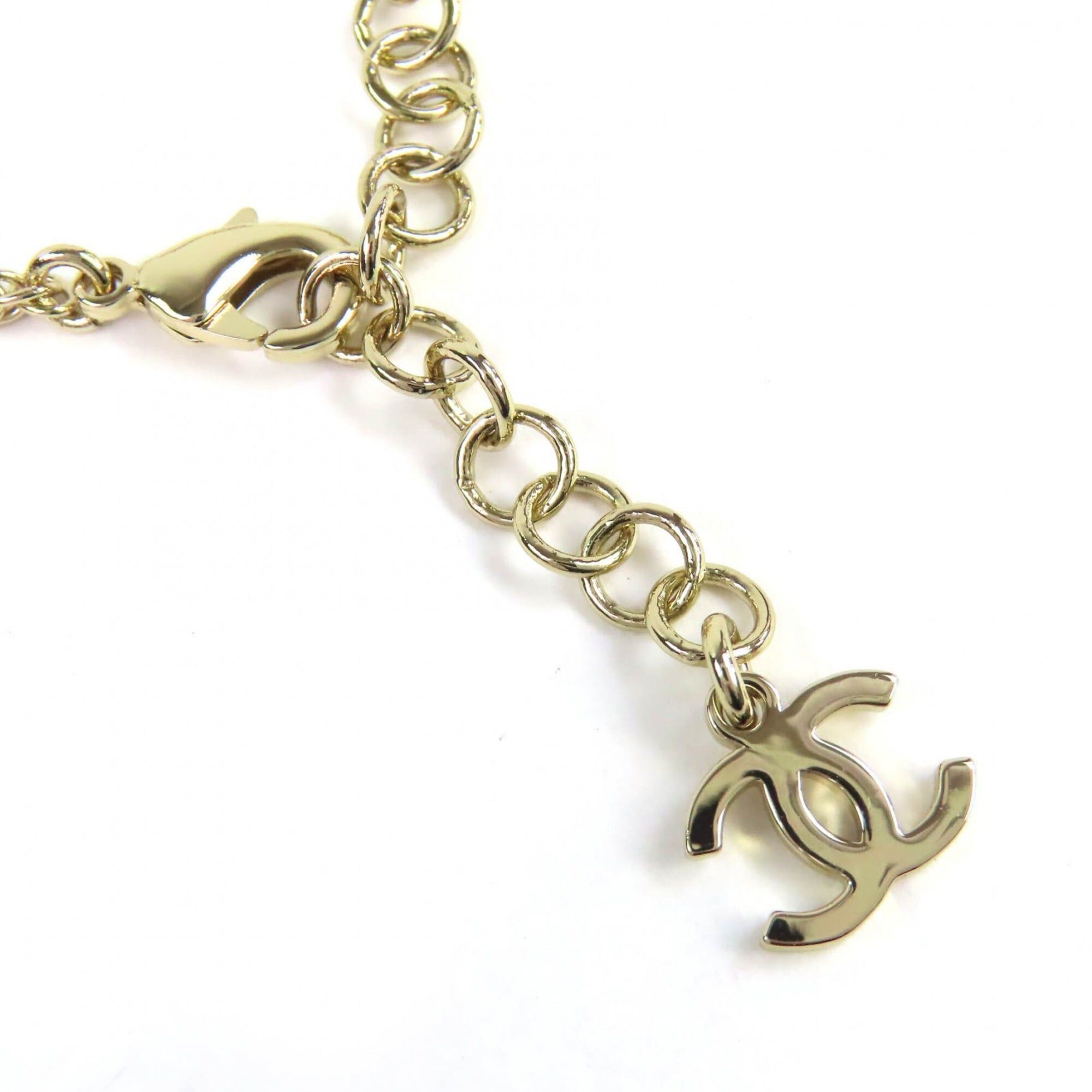 Chanel CHANEL (2025 model) B25S Coco Mark Rhinestone Chain Necklace, Gold, with Box, Women's. Size ONE SIZE - 7 Thumbnail