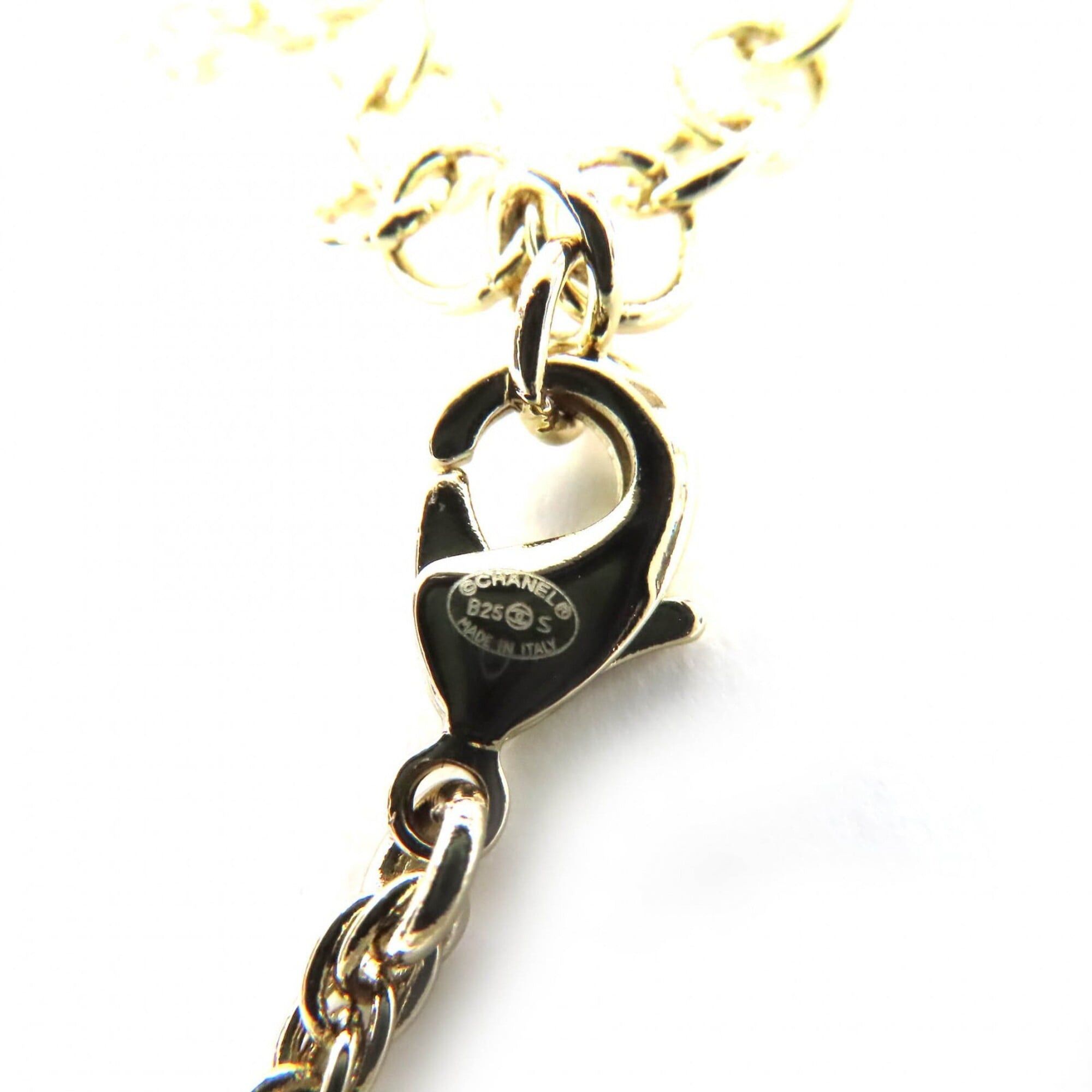 Chanel CHANEL (2025 model) B25S Coco Mark Rhinestone Chain Necklace, Gold, with Box, Women's. Size ONE SIZE - 8 Thumbnail