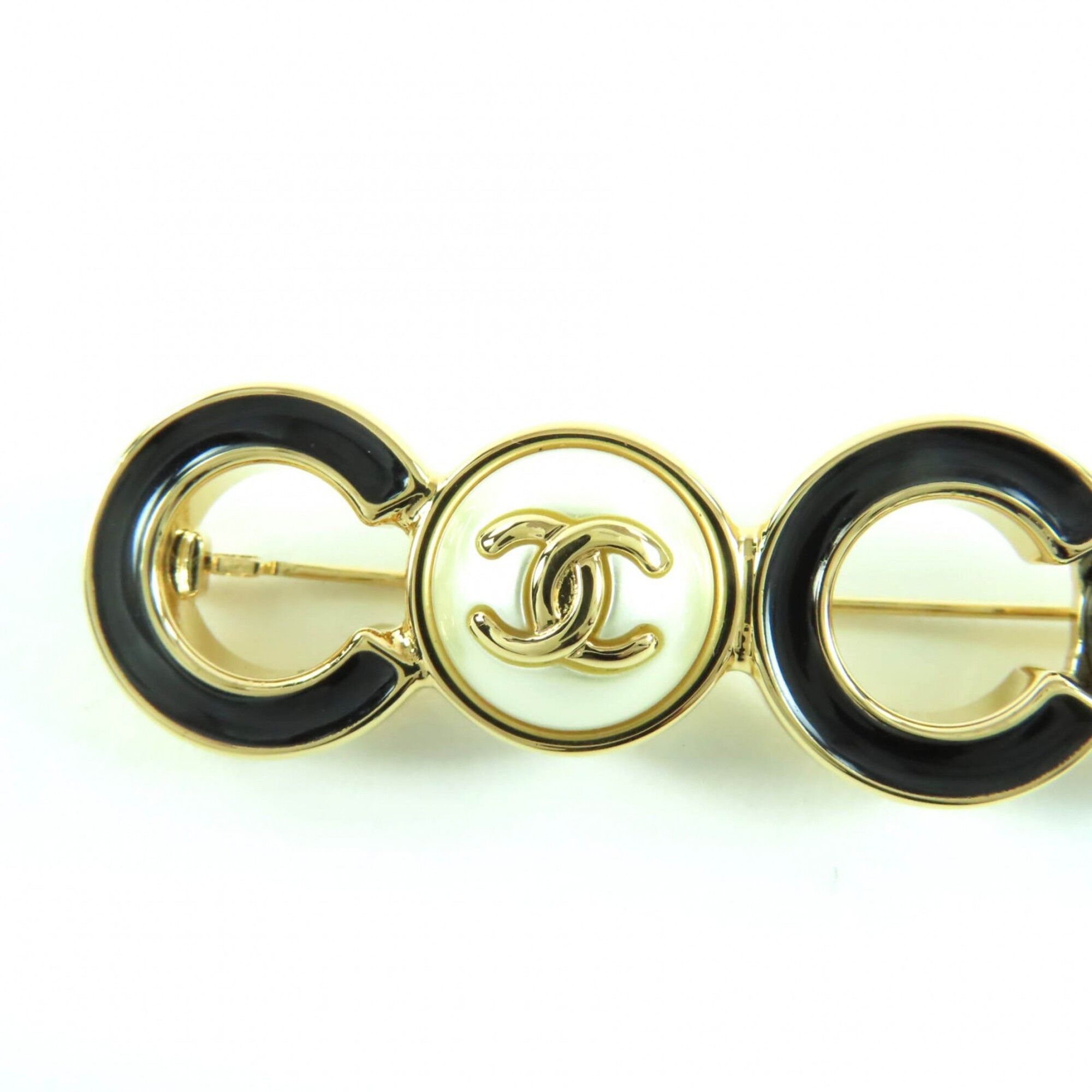 Chanel CHANEL B24B Coco Mark Brooch with Faux Pearls, Black and Gold, Box, Made in Italy, Women's. Size ONE SIZE - 5 Thumbnail