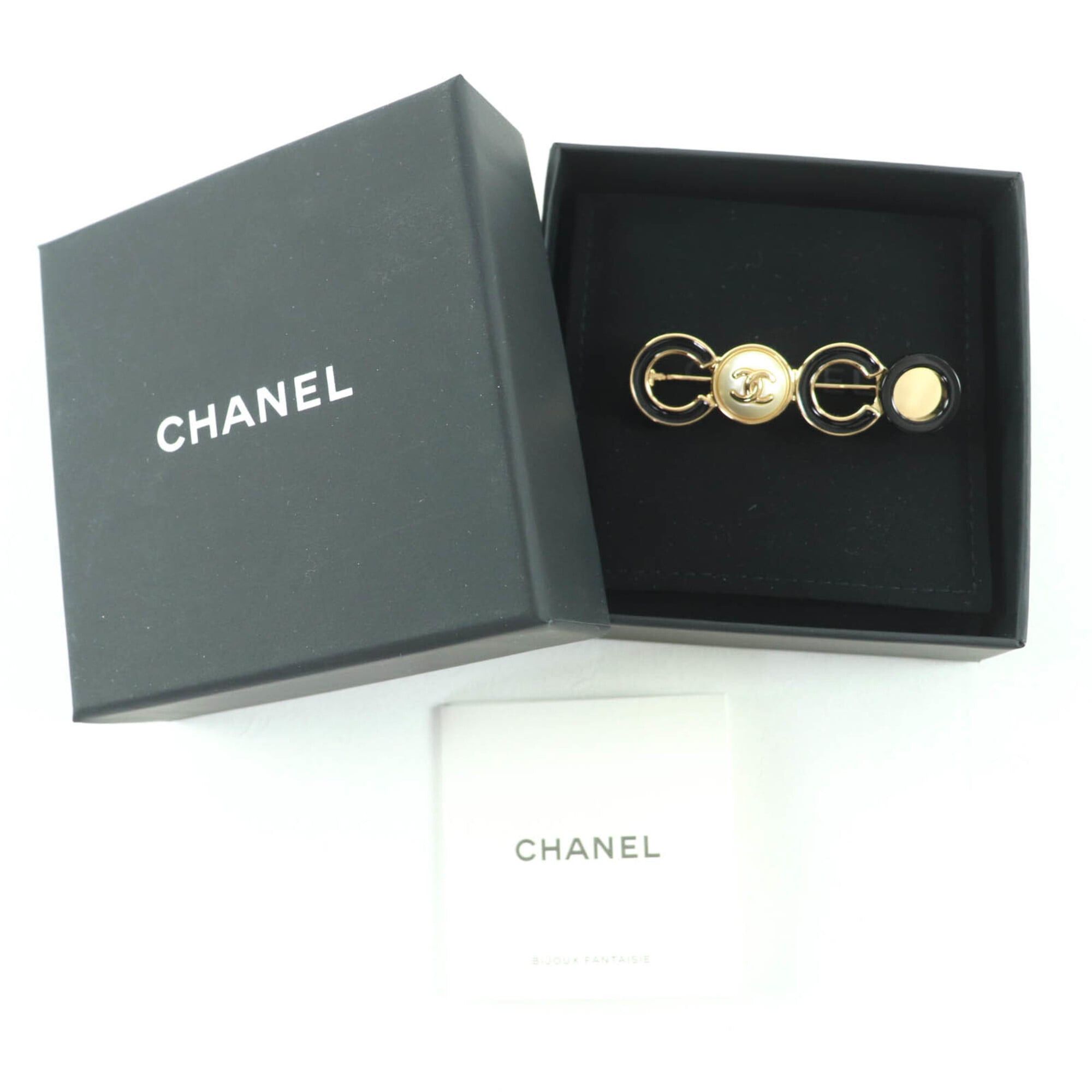 Chanel CHANEL B24B Coco Mark Brooch with Faux Pearls, Black and Gold, Box, Made in Italy, Women's. Size ONE SIZE - 2 Thumbnail