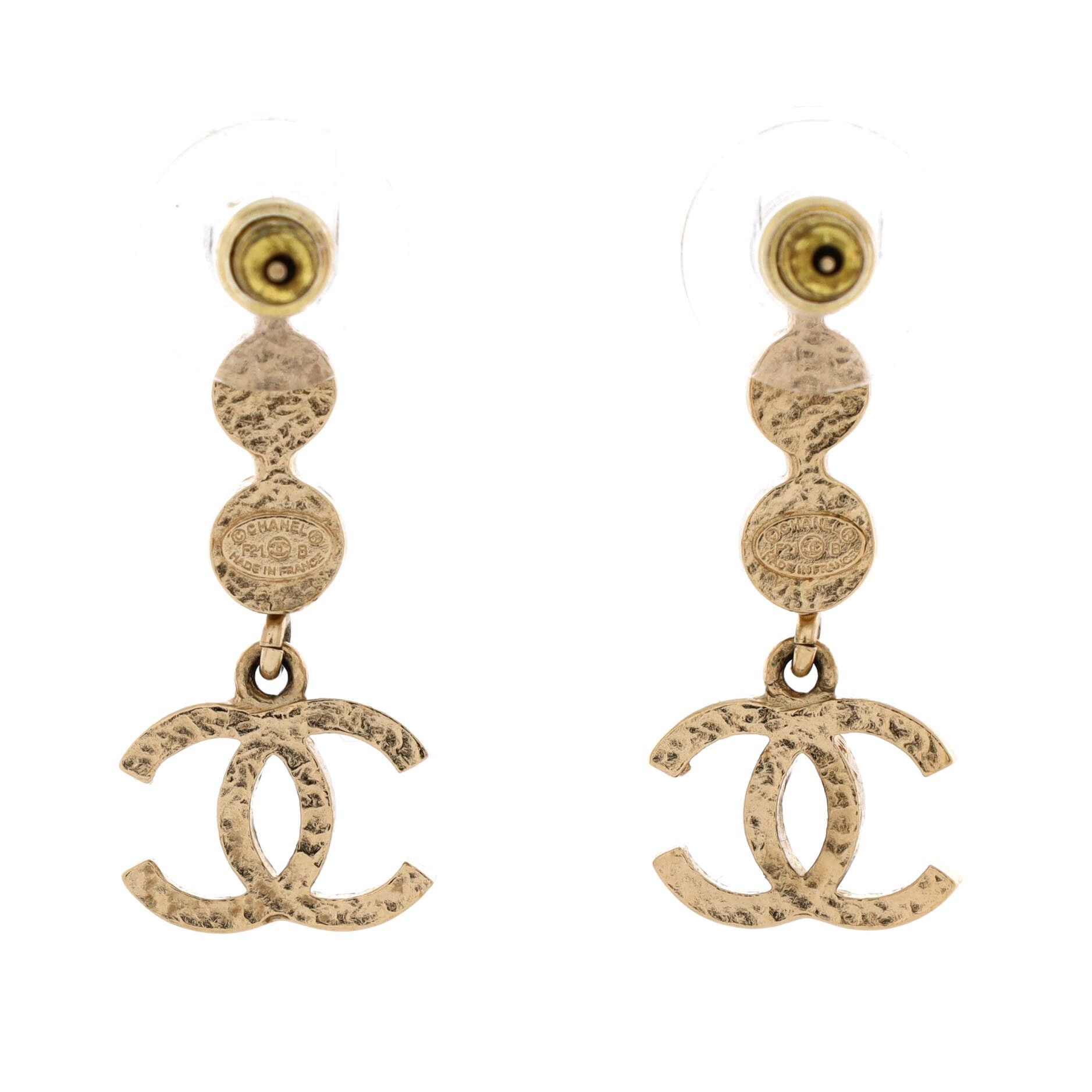 Chanel CC Drop Hoop Earrings Size ONE SIZE - 2 Thumbnail