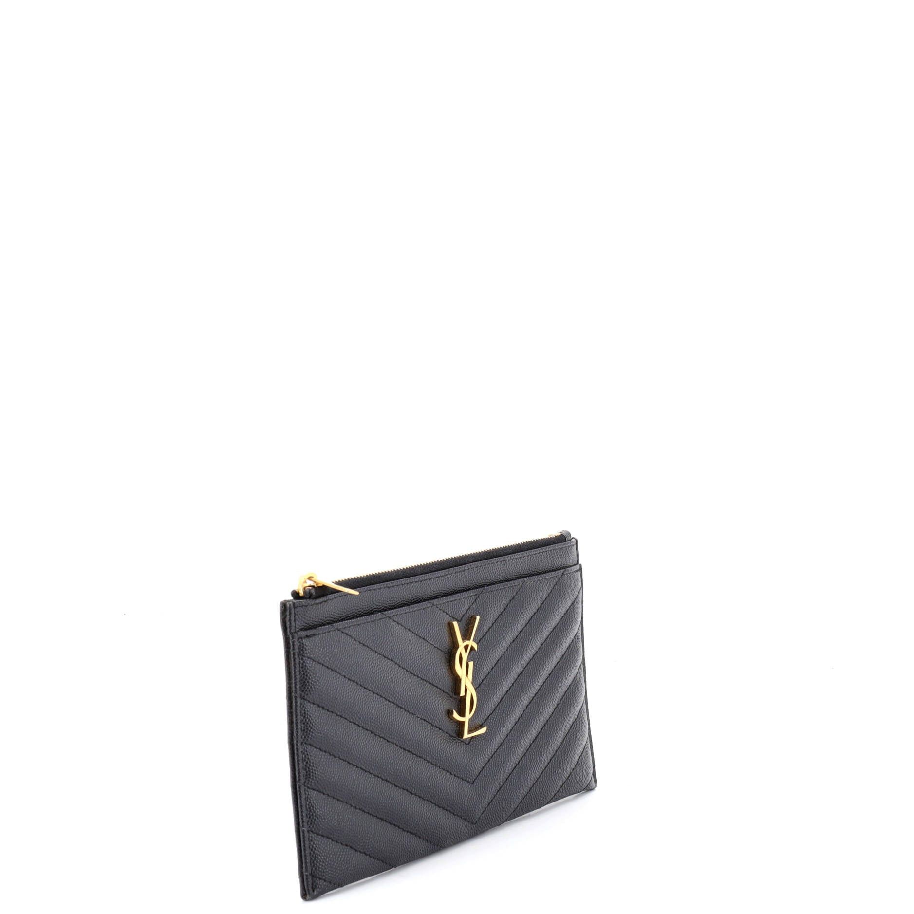 Saint Laurent Paris Classic Monogram Zip Bill Pouch Size ONE SIZE - 2 Thumbnail