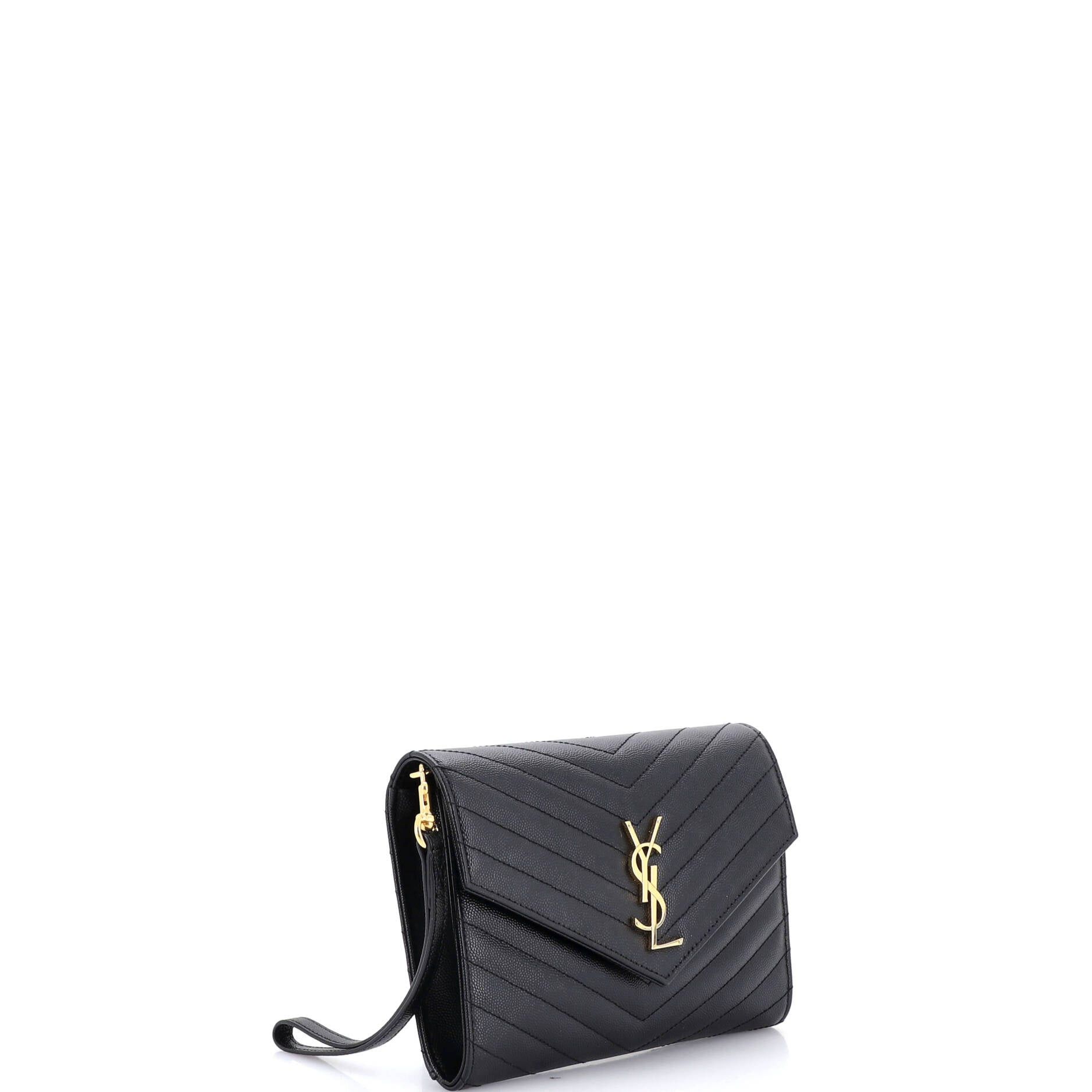 Saint Laurent Paris Classic Monogram Envelope Wristlet Clutch Size ONE SIZE - 2 Thumbnail