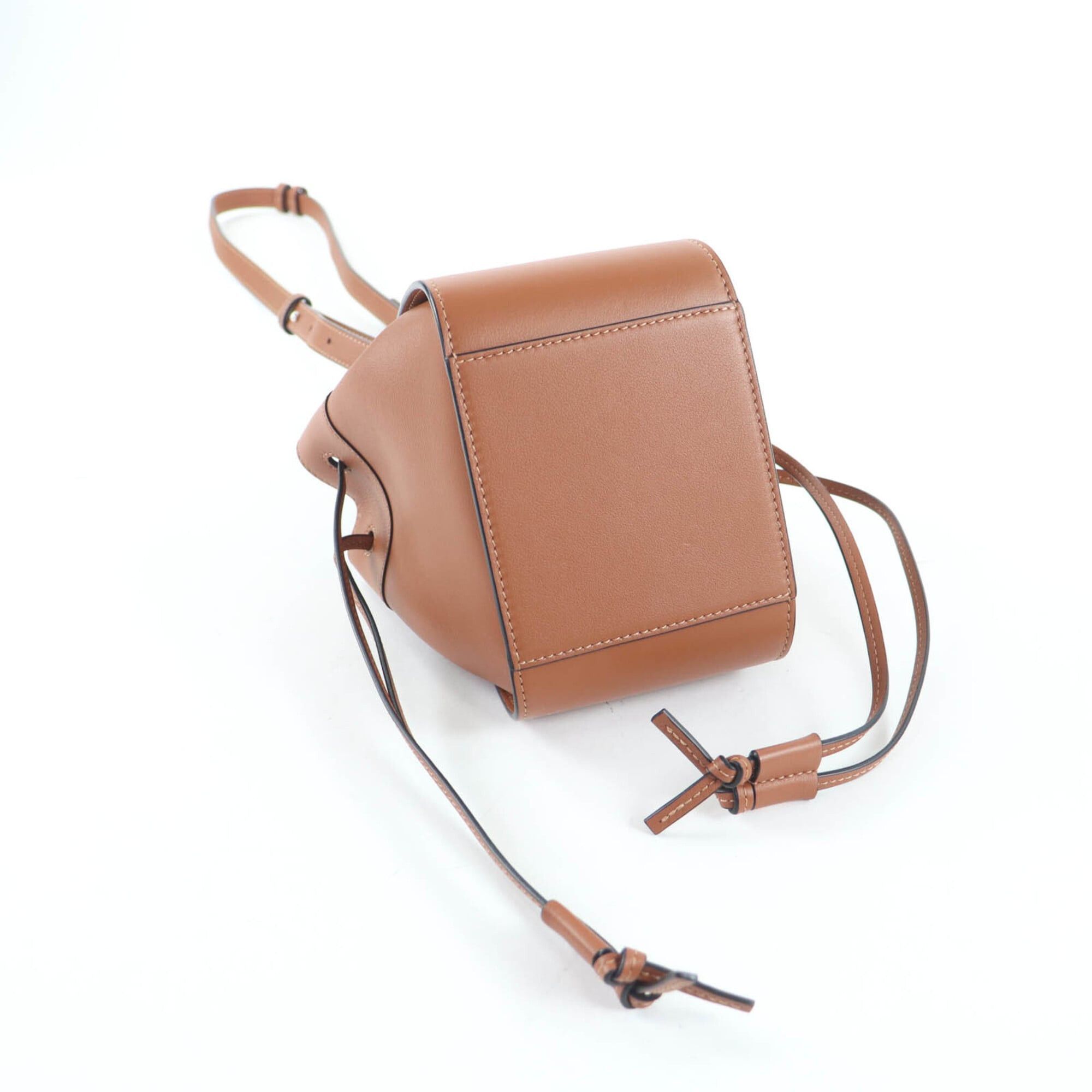 Loewe LOEWE 314.30.V07 Hammock Drawstring Mini Tan 2-Way Leather Shoulder Bag, Made in Spain, Women's Size ONE SIZE - 3 Thumbnail