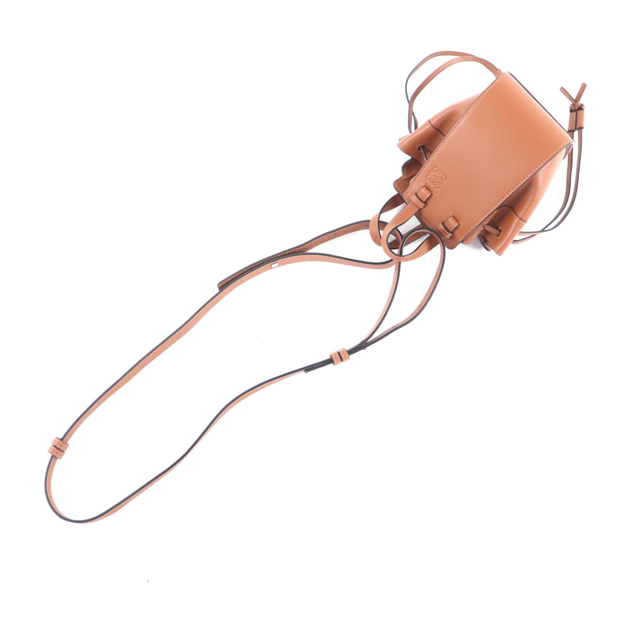 Loewe LOEWE 314.30.V07 Hammock Drawstring Mini Tan 2-Way Leather Shoulder Bag, Made in Spain, Women's Size ONE SIZE - 8 Thumbnail