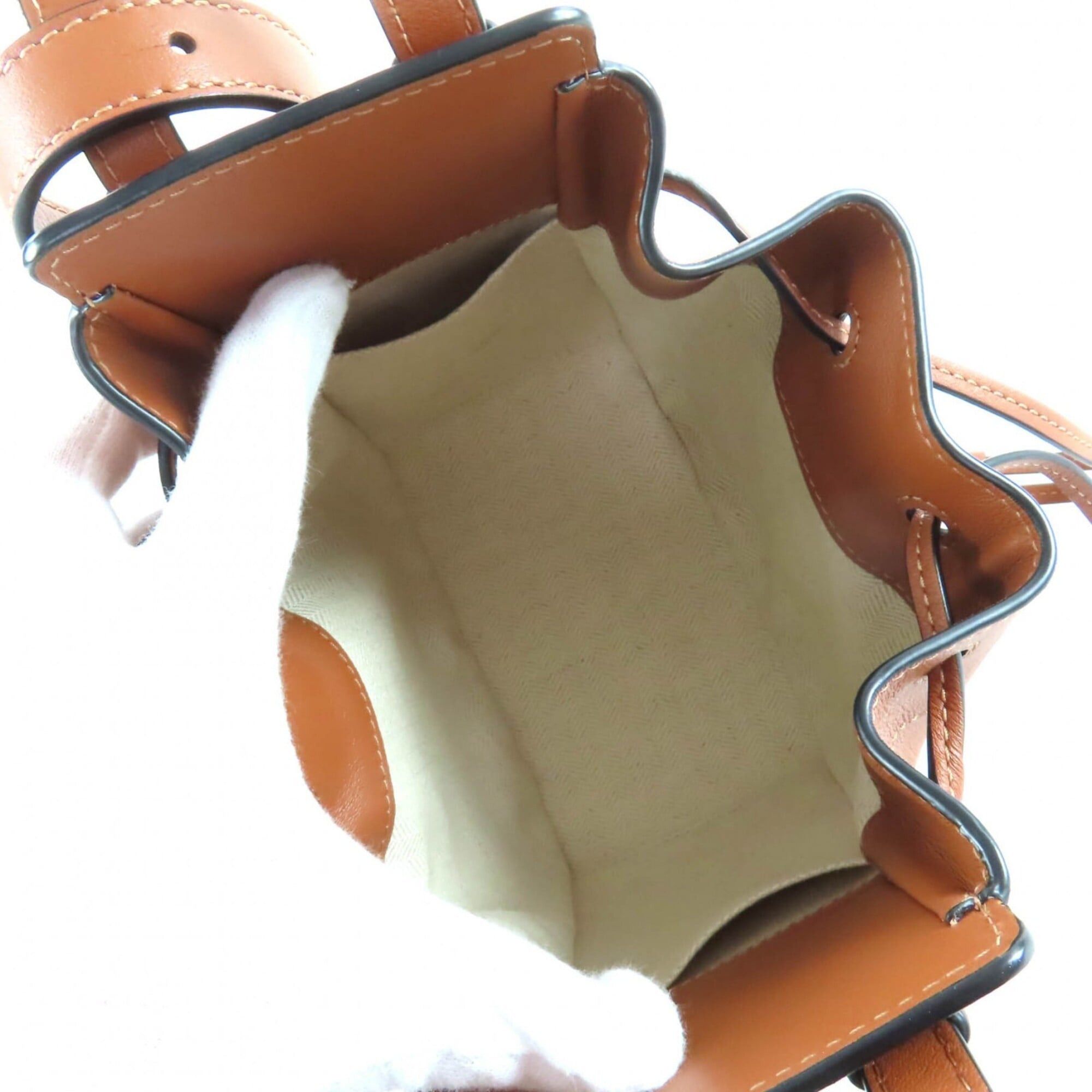 Loewe LOEWE 314.30.V07 Hammock Drawstring Mini Tan 2-Way Leather Shoulder Bag, Made in Spain, Women's Size ONE SIZE - 4 Thumbnail