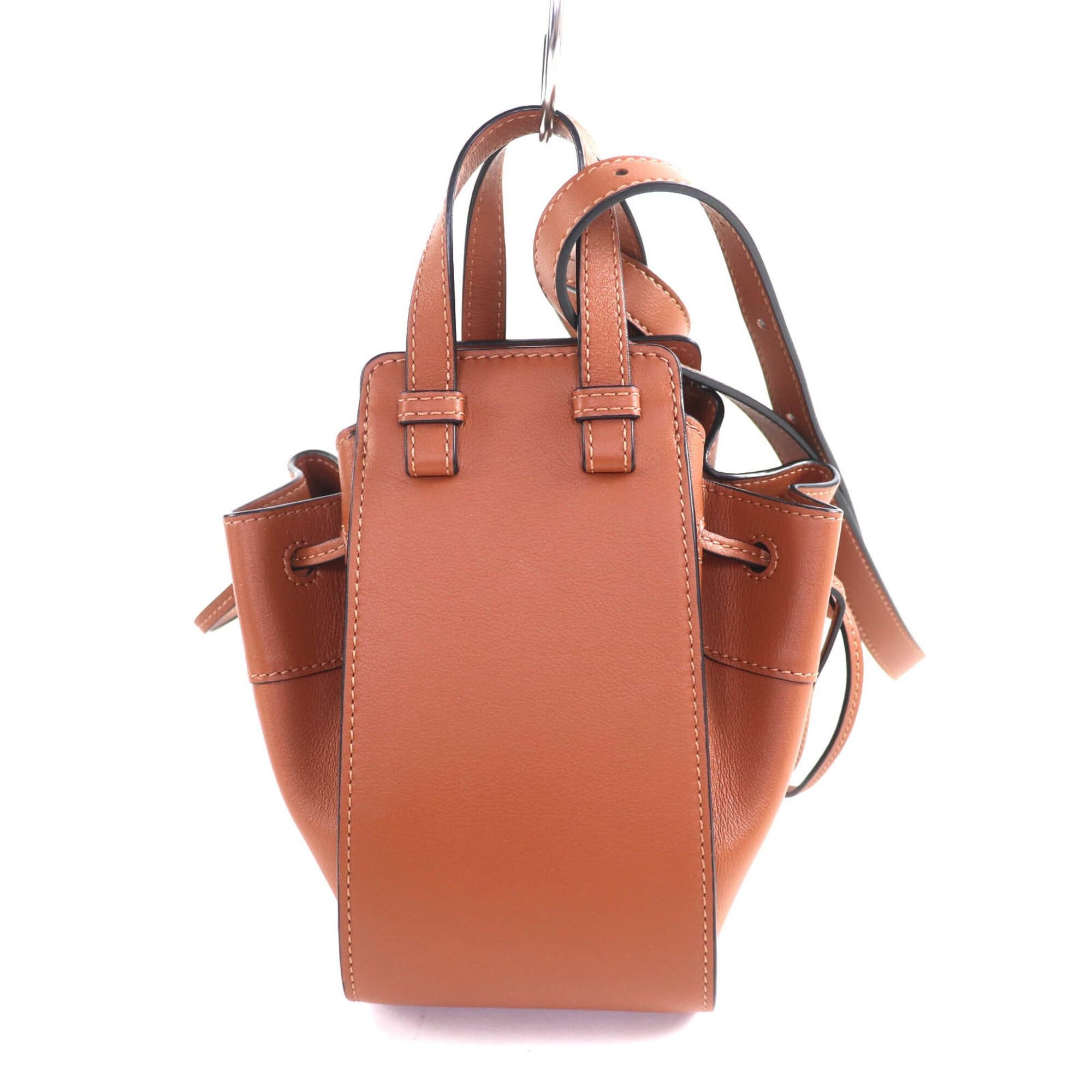 Loewe LOEWE 314.30.V07 Hammock Drawstring Mini Tan 2-Way Leather Shoulder Bag, Made in Spain, Women's Size ONE SIZE - 2 Thumbnail