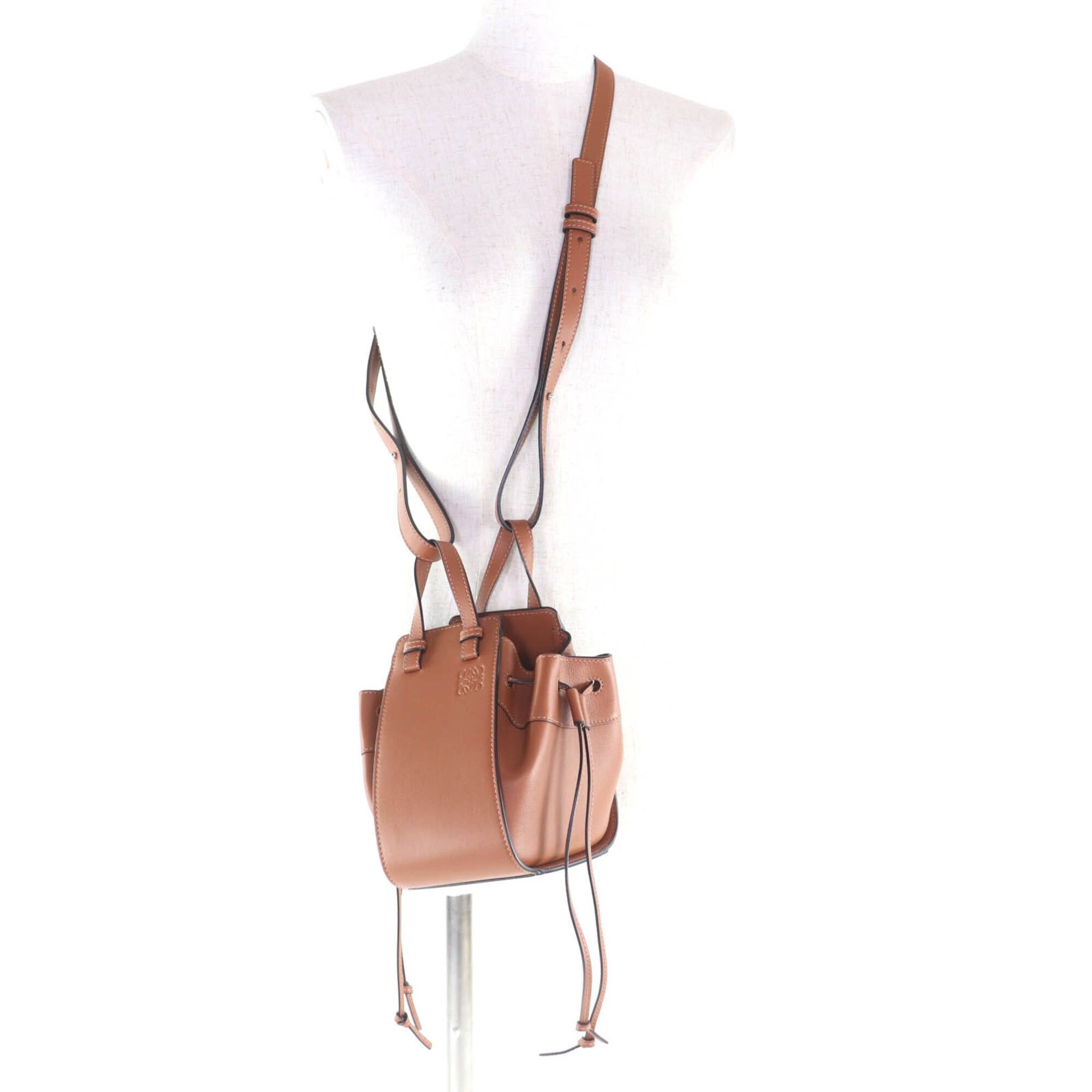 Loewe LOEWE 314.30.V07 Hammock Drawstring Mini Tan 2-Way Leather Shoulder Bag, Made in Spain, Women's Size ONE SIZE - 5 Thumbnail
