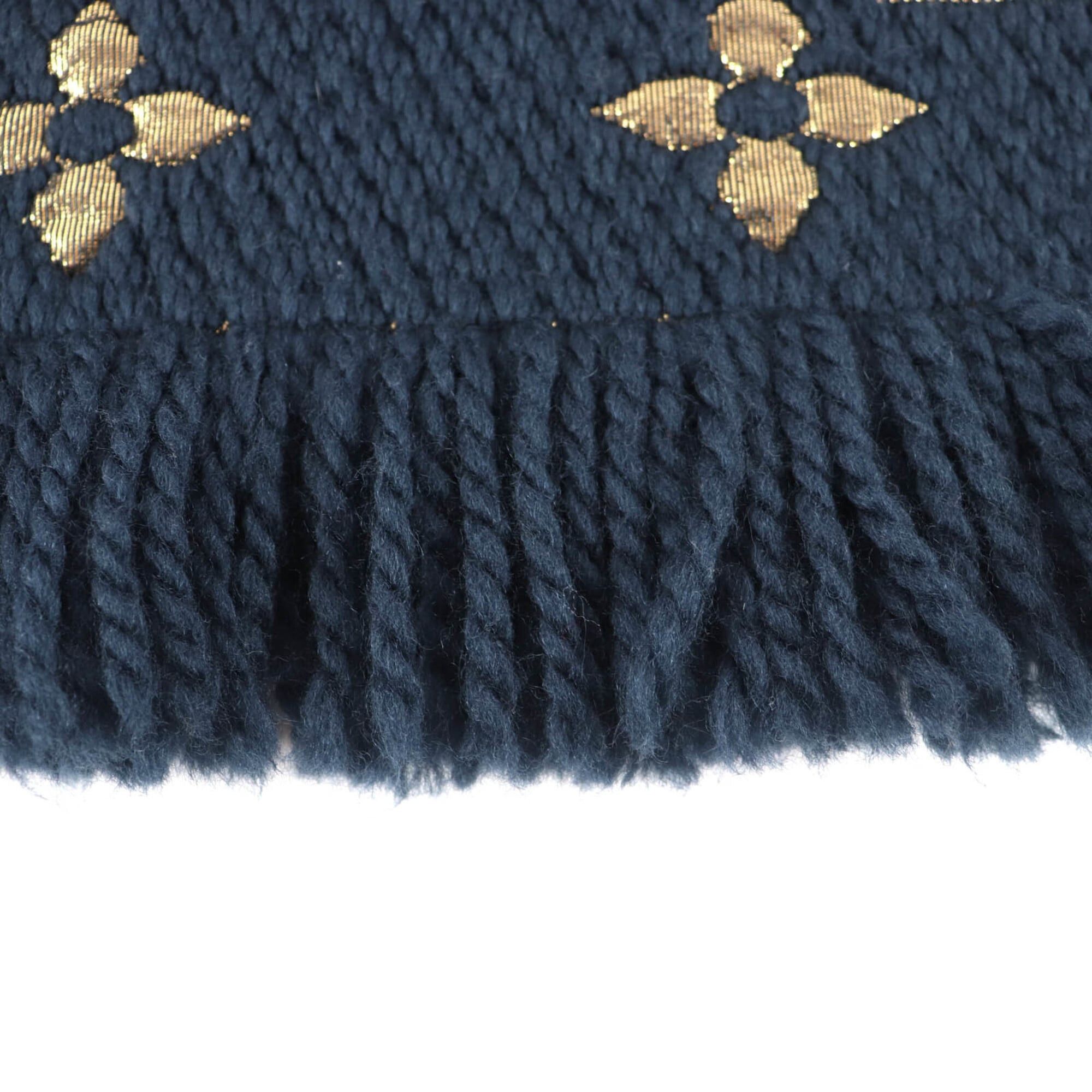 Louis Vuitton LOUIS VUITTON M70815 Echarpe Logomania Shine Wool Silk Blend Blue Petrol Monogram Fringe Scarf with Box, Made in Italy, Women's Size ONE SIZE - 5 Thumbnail